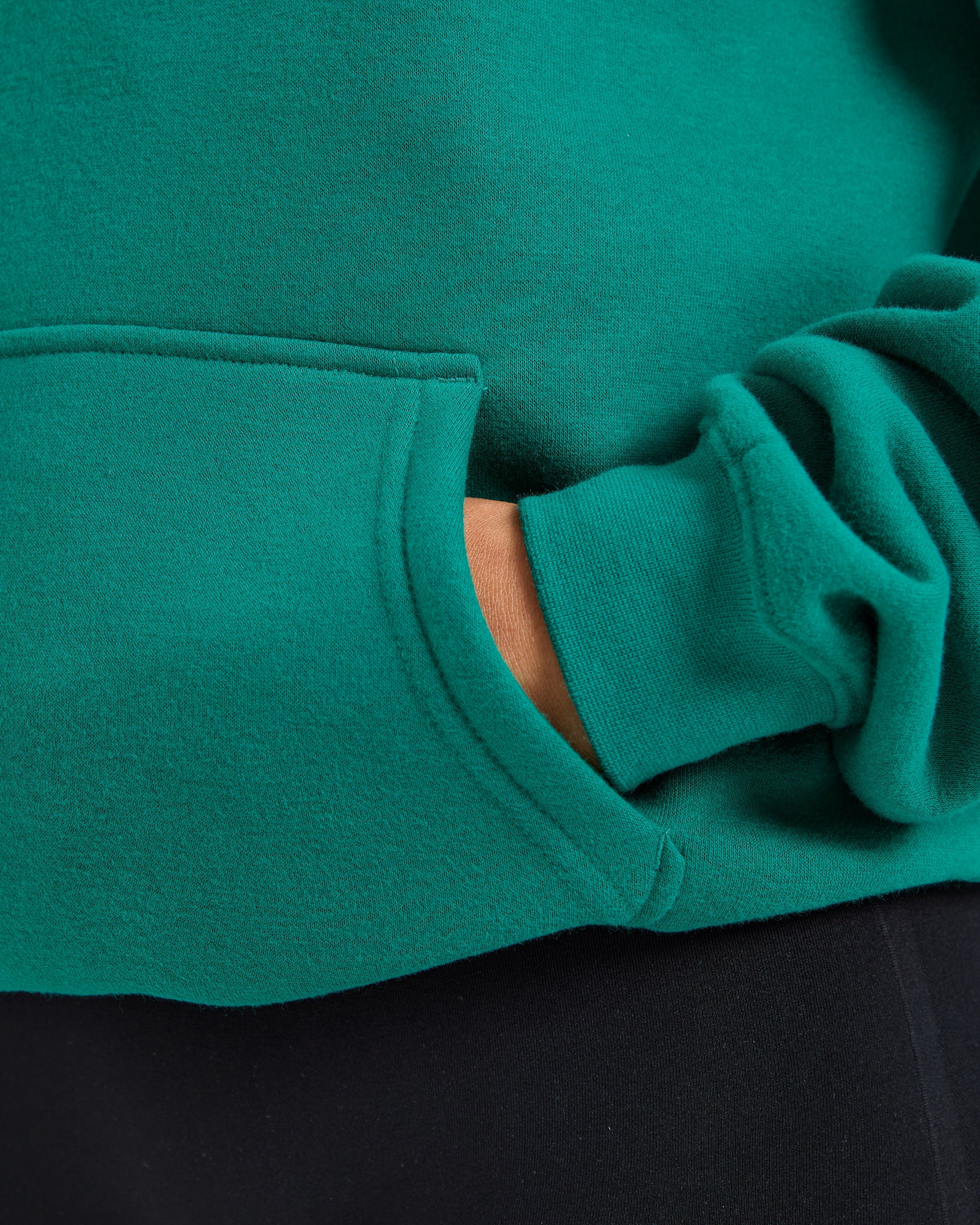 Script Embroidered Oversized Hoodie - Sports Green