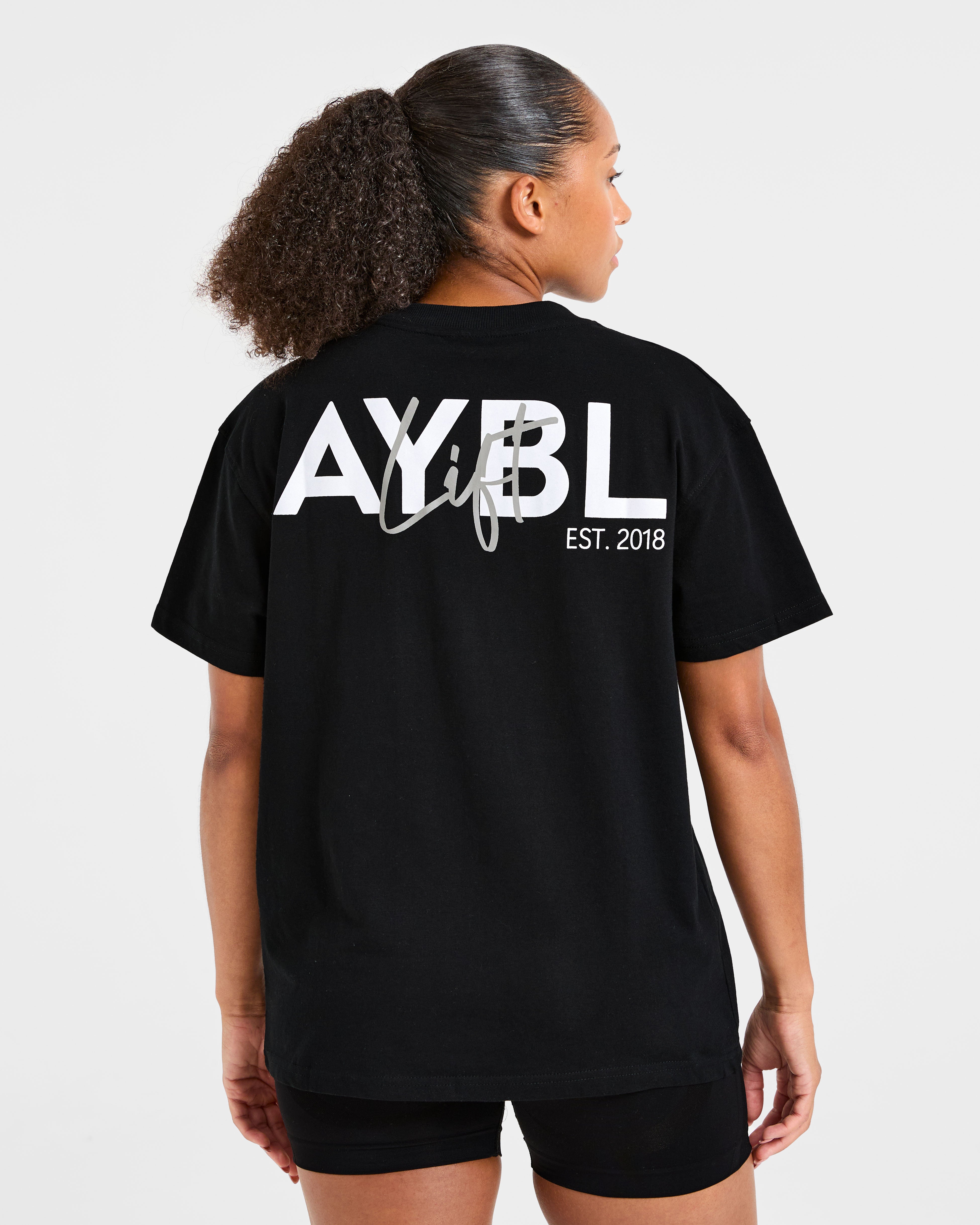 Lift Graphic Oversized T Shirt - Black