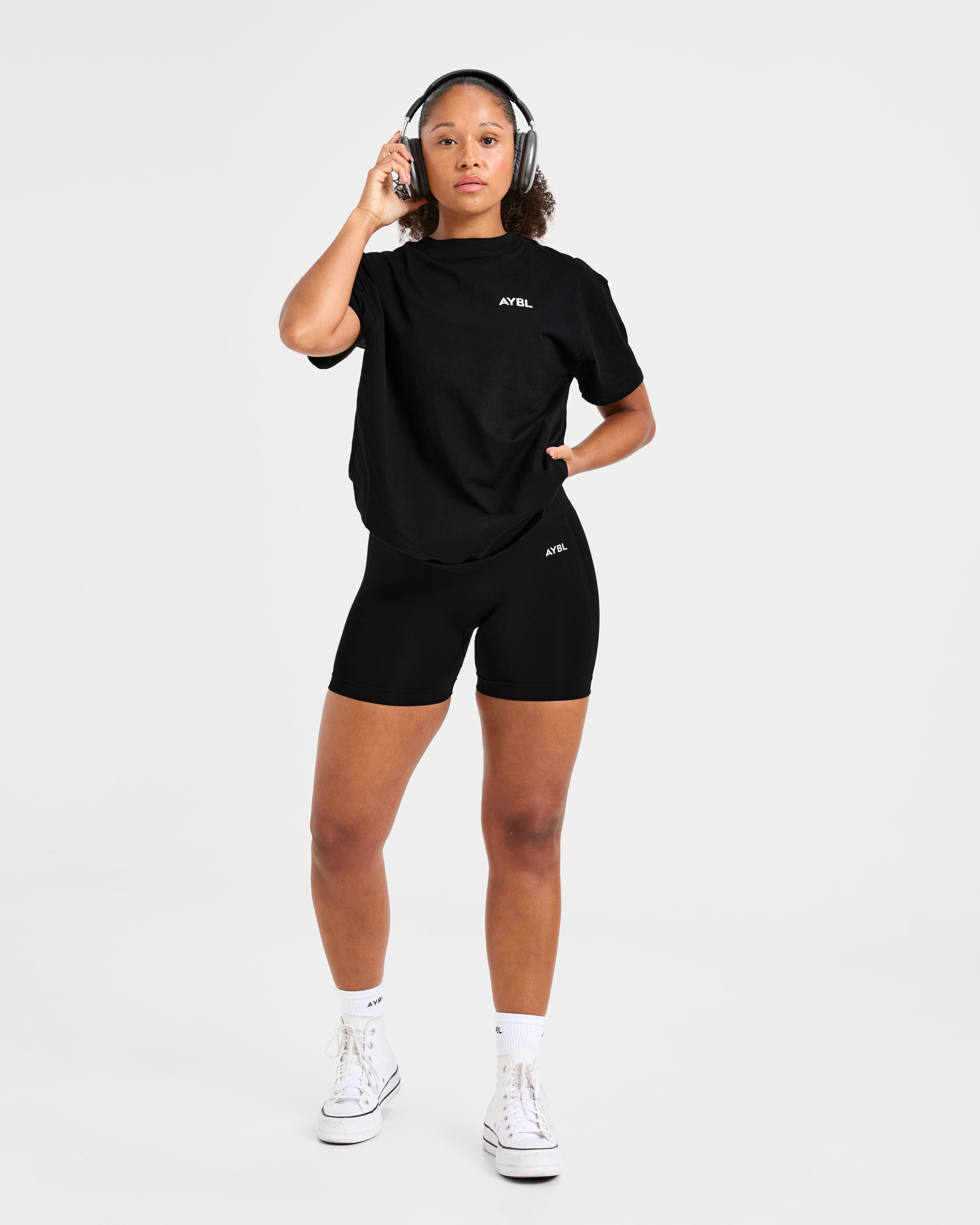 Lift Graphic Oversized T Shirt - Black