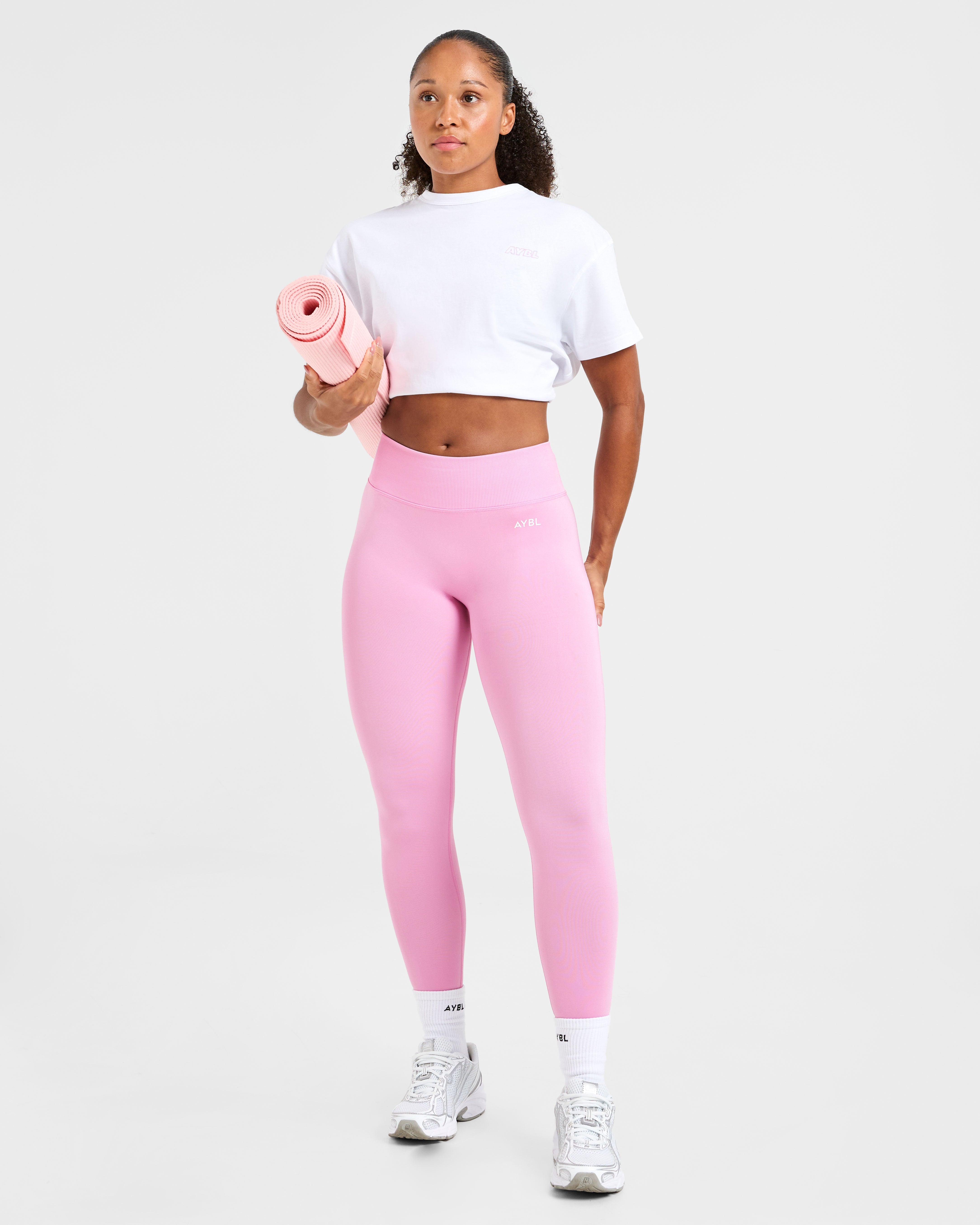 Strength Starts Here Oversized T Shirt - White/Pink