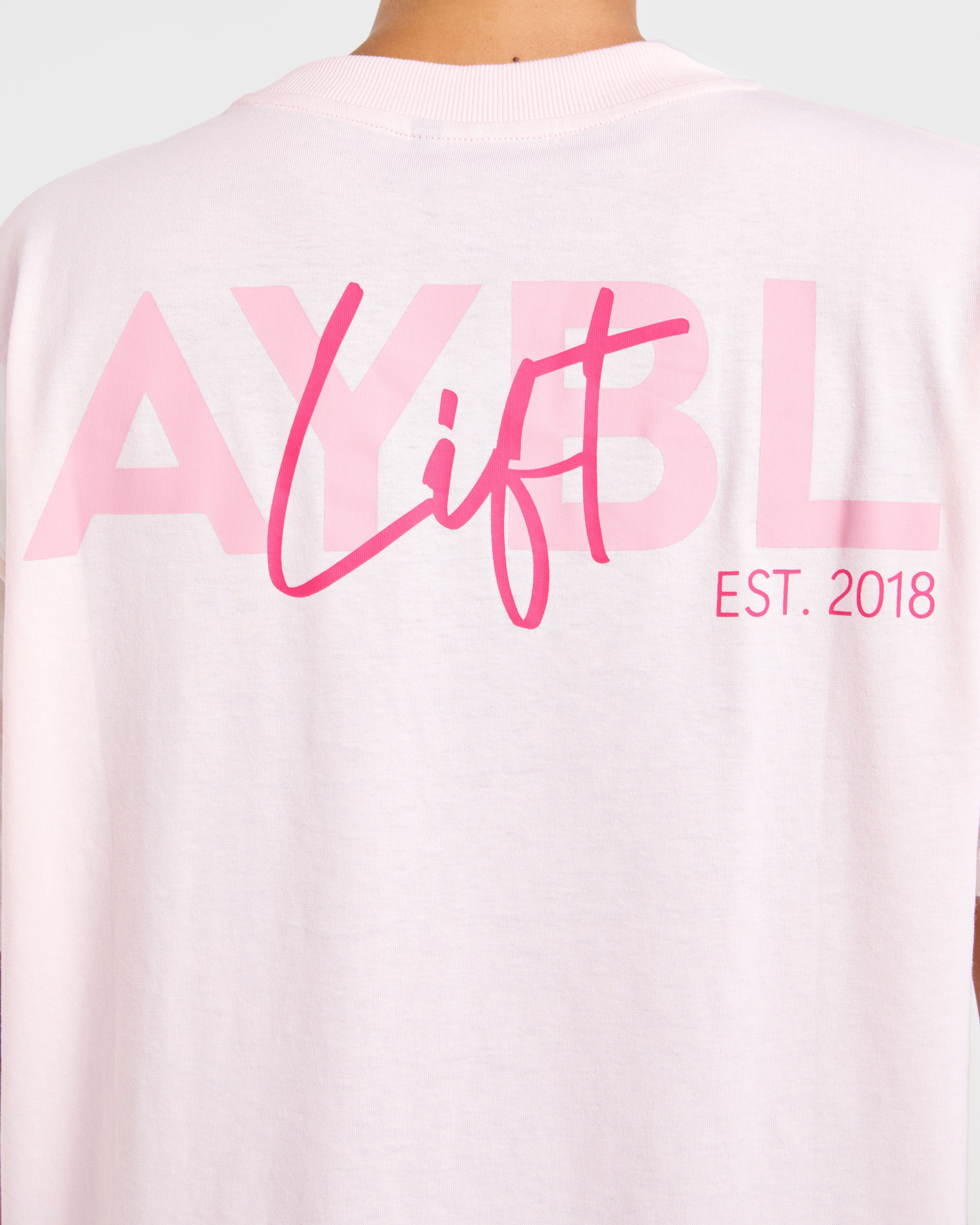 Lift Graphic Oversized T Shirt - Baby Pink