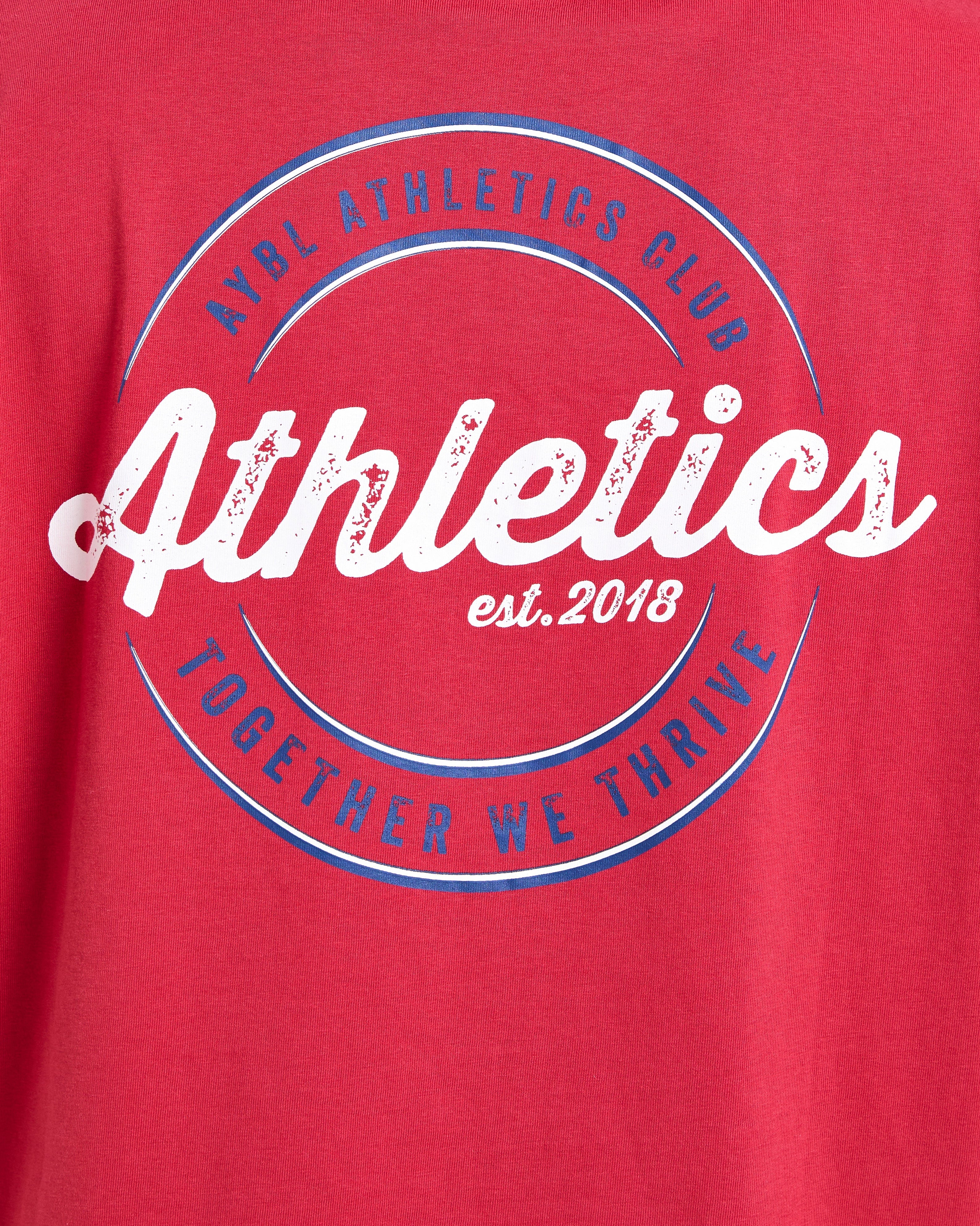 Retro Athletics Club Oversized T Shirt - Red/Blue