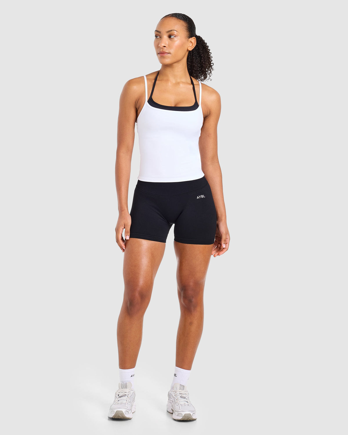 Double Layered Tank Top - White/Black