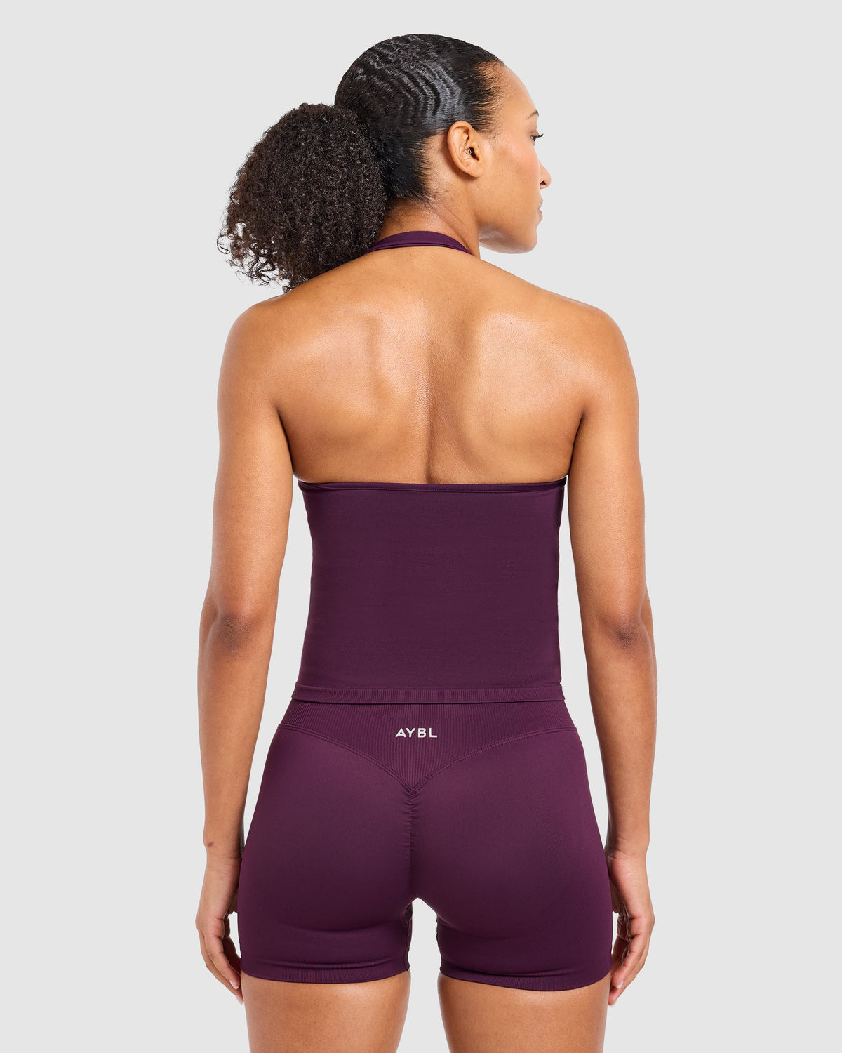 Enhance Seamless Halterneck Top - Midnight Plum