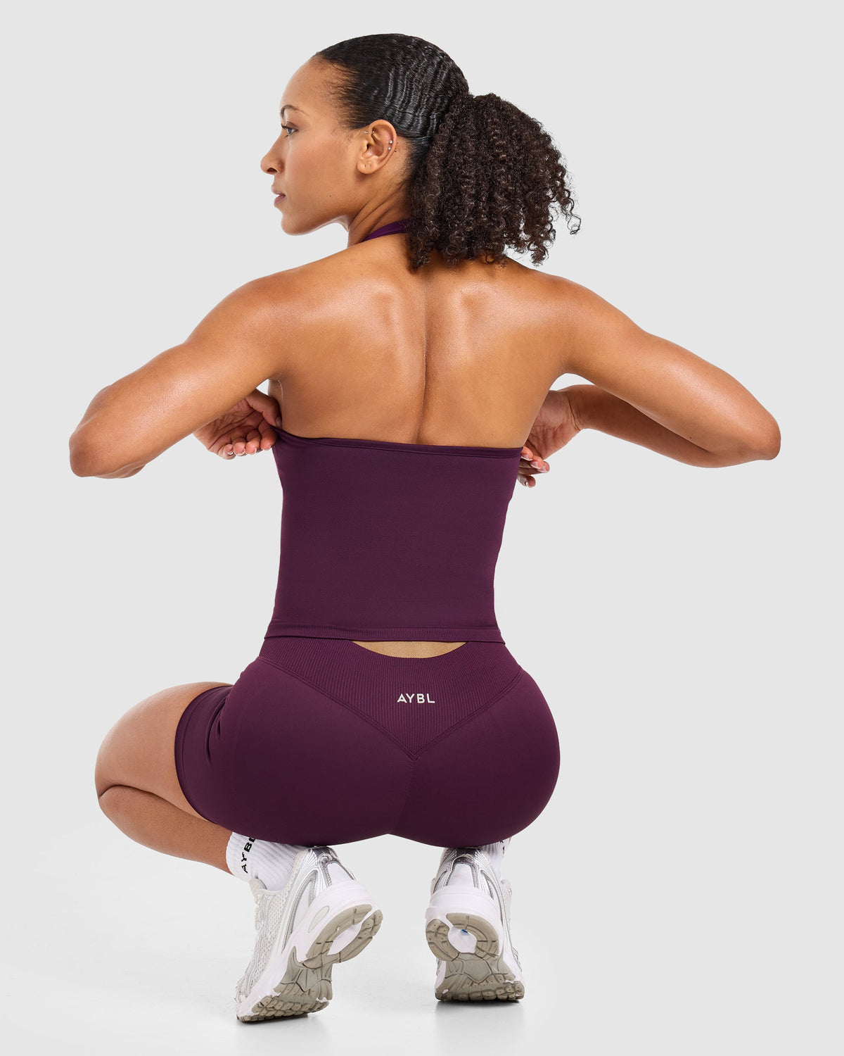 Enhance Seamless Halterneck Top - Midnight Plum