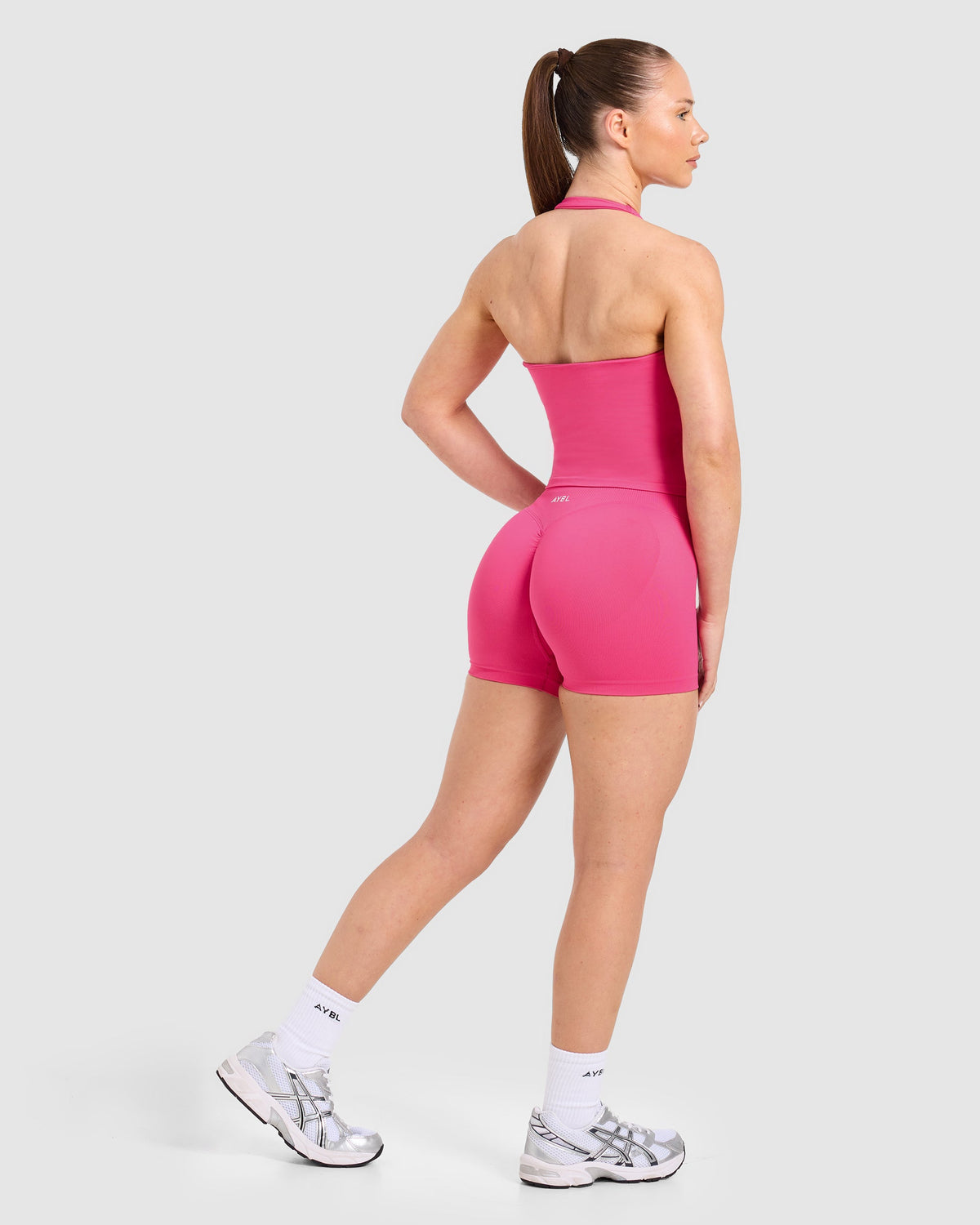 Enhance Seamless Halterneck Top - Raspberry Pink