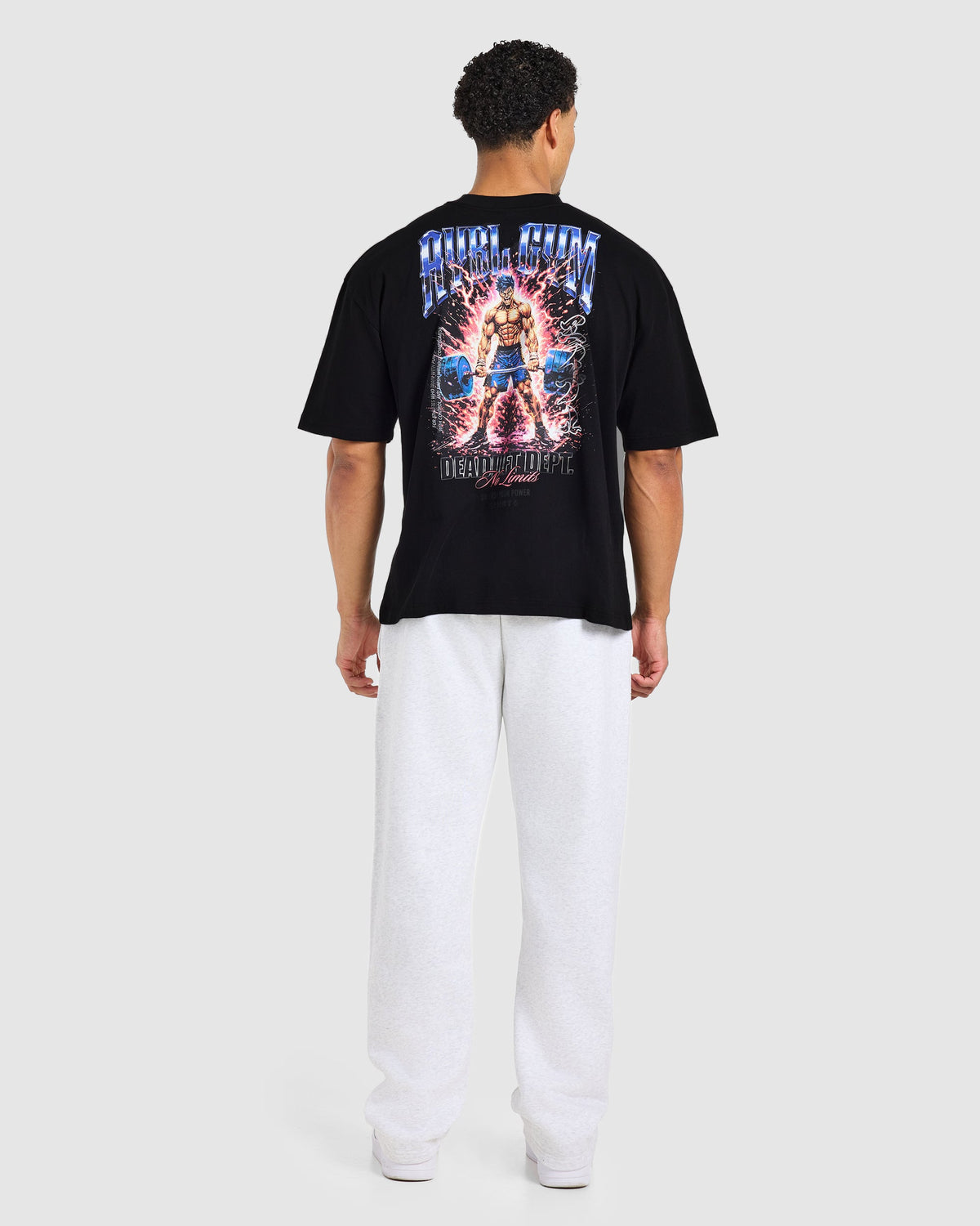 Anime Deadlift Dept Oversized T Shirt - Black/Blue