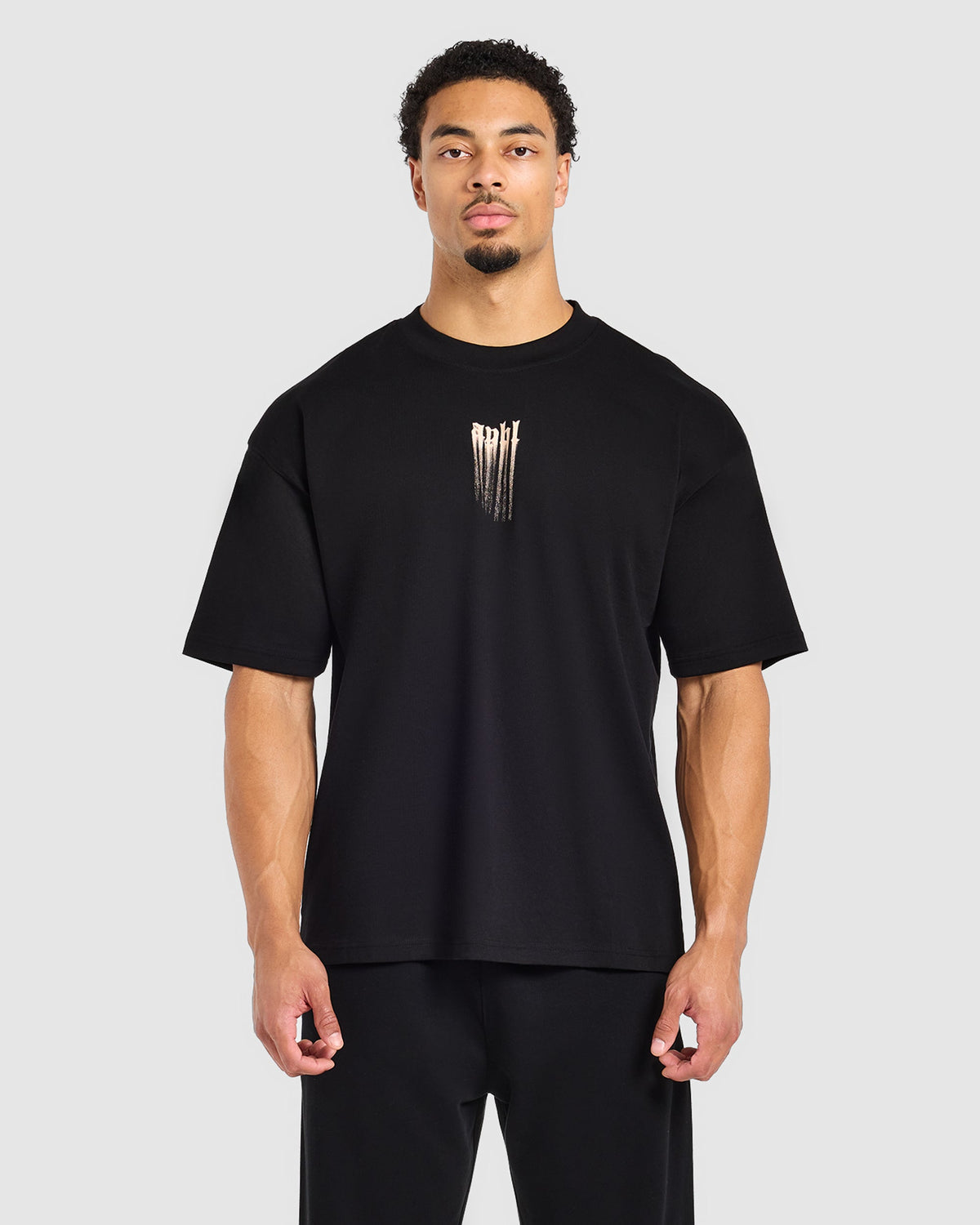 Gothic Blur Oversized T Shirt - Black