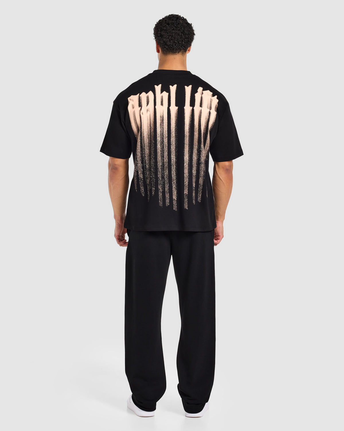 Gothic Blur Oversized T Shirt - Black