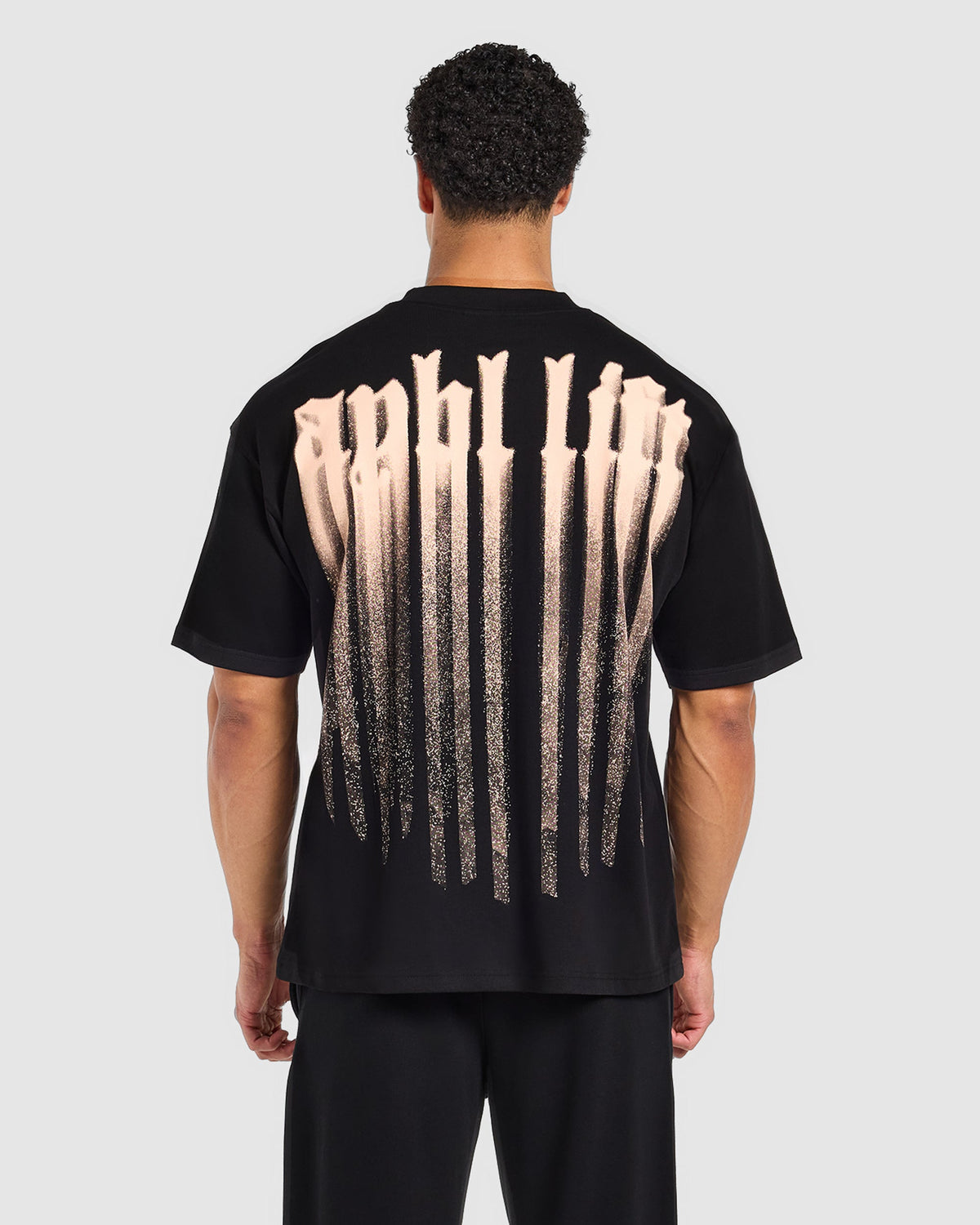 Gothic Blur Oversized T Shirt - Black