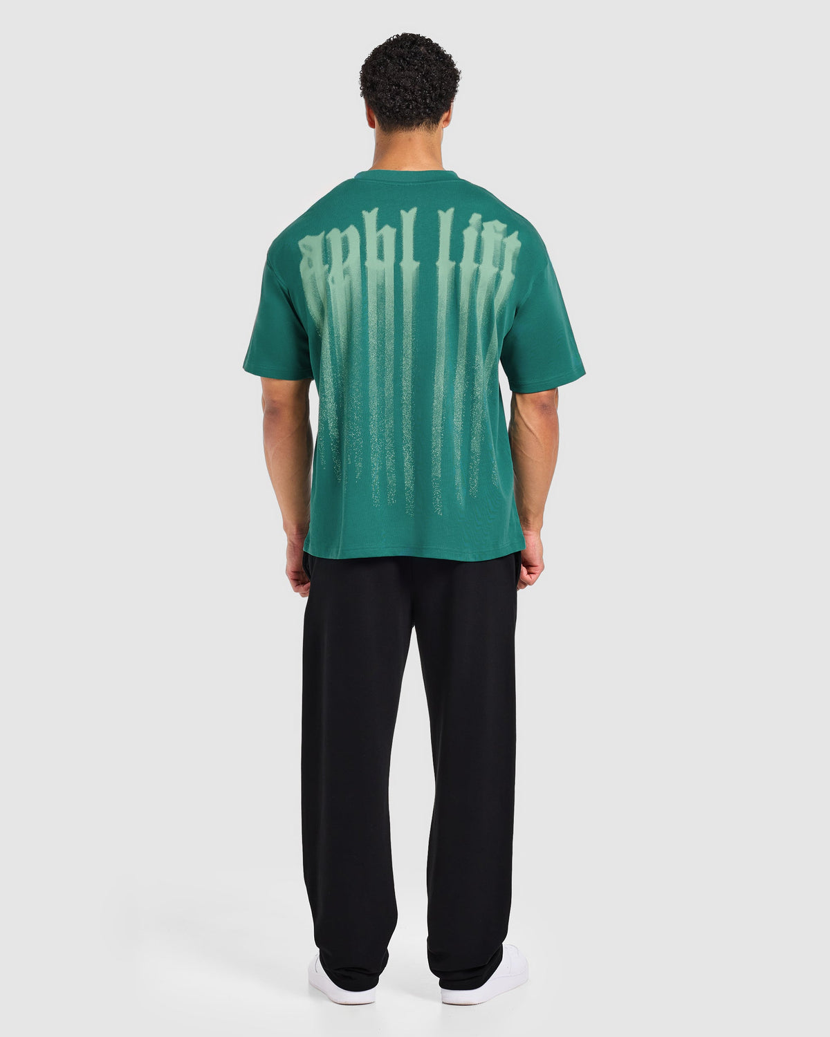 Gothic Blur Oversized T Shirt - Deep Teal