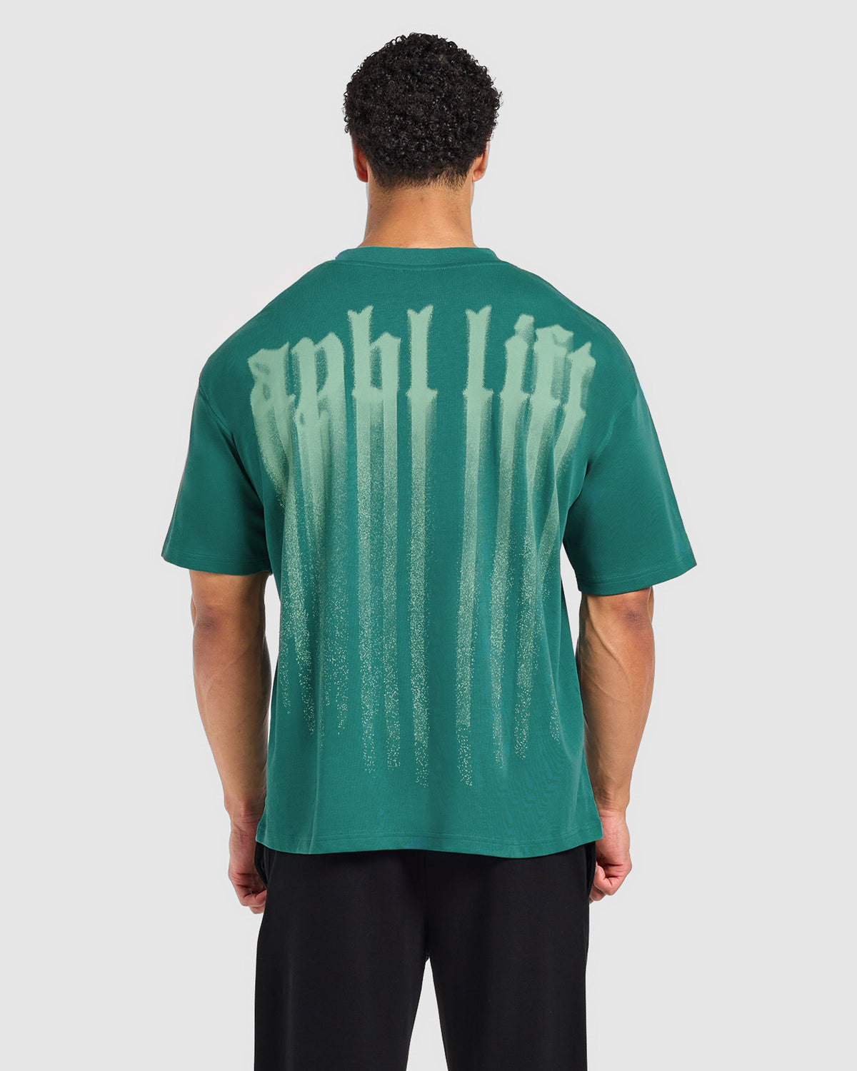 Gothic Blur Oversized T Shirt - Deep Teal