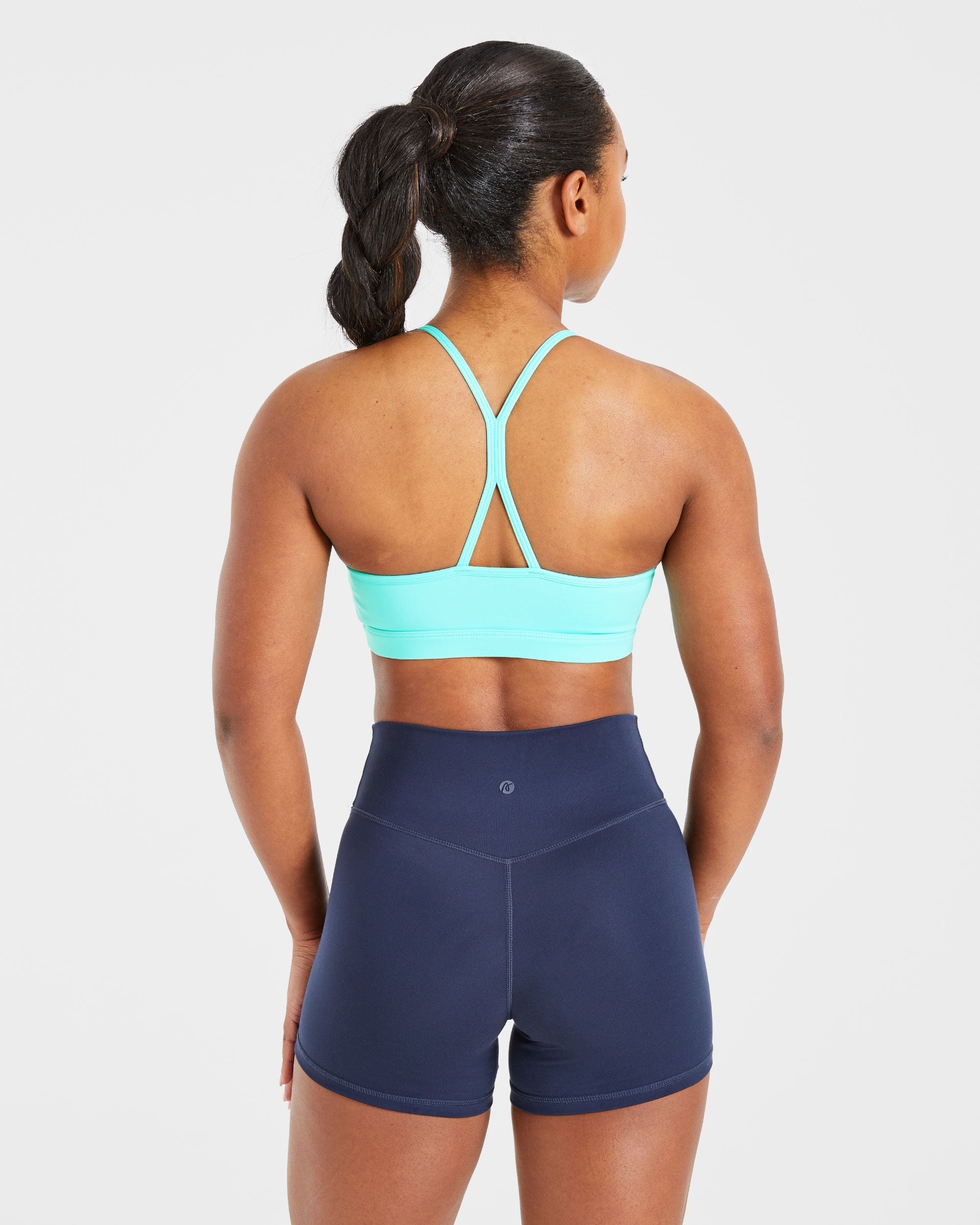 Essential Ruched Sports Bra - Aqua Blue
