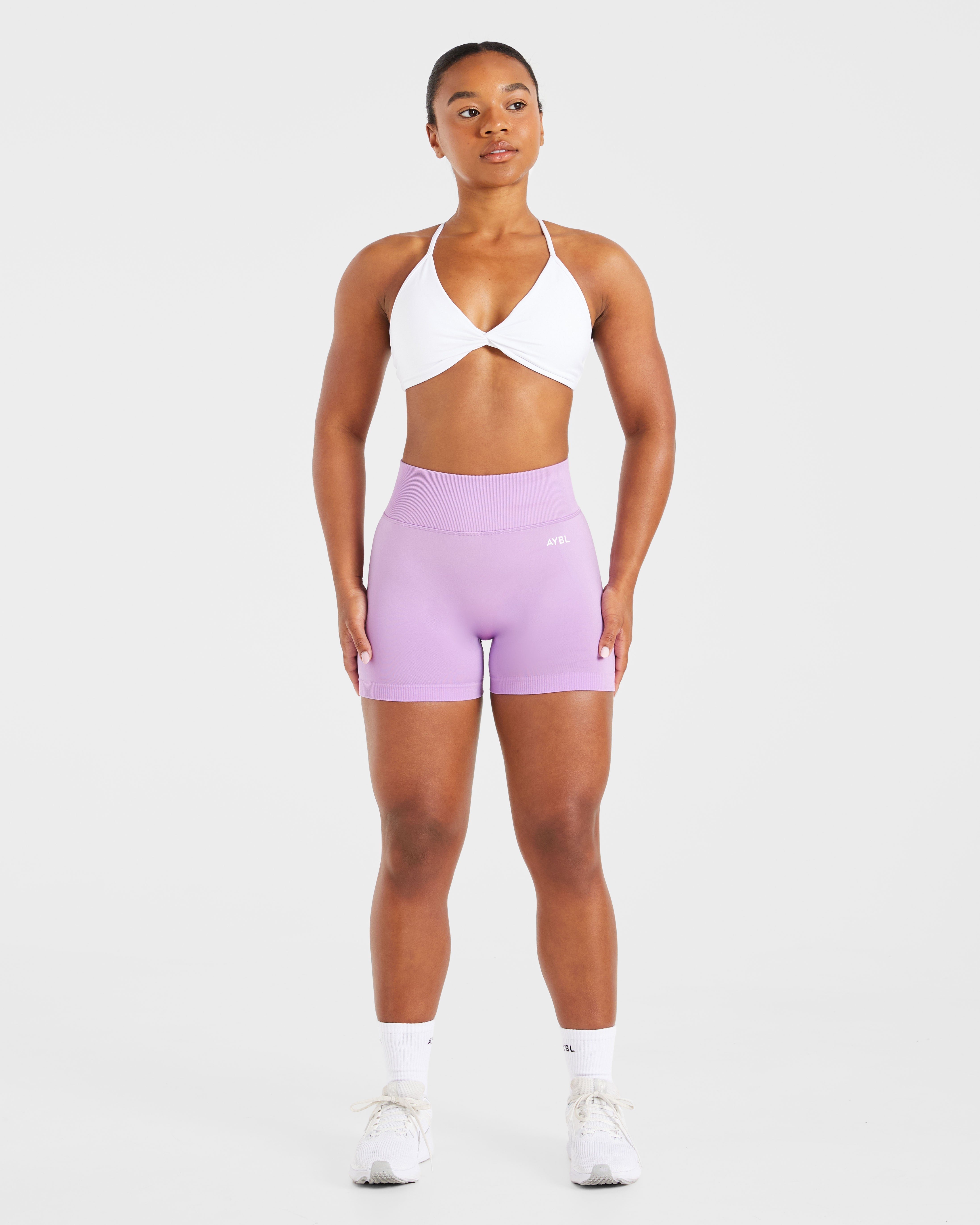 Essential Twist Crossback Sports Bra - White