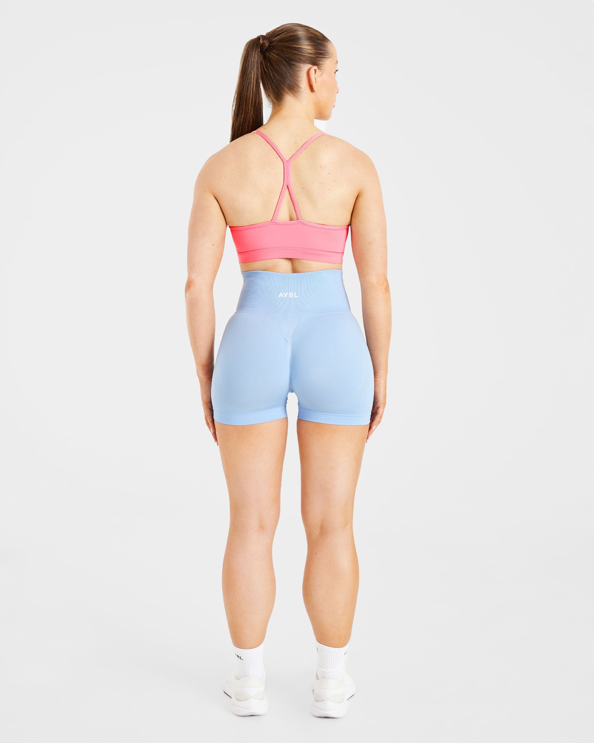 Essential Ruched Sports Bra - Coral Pink