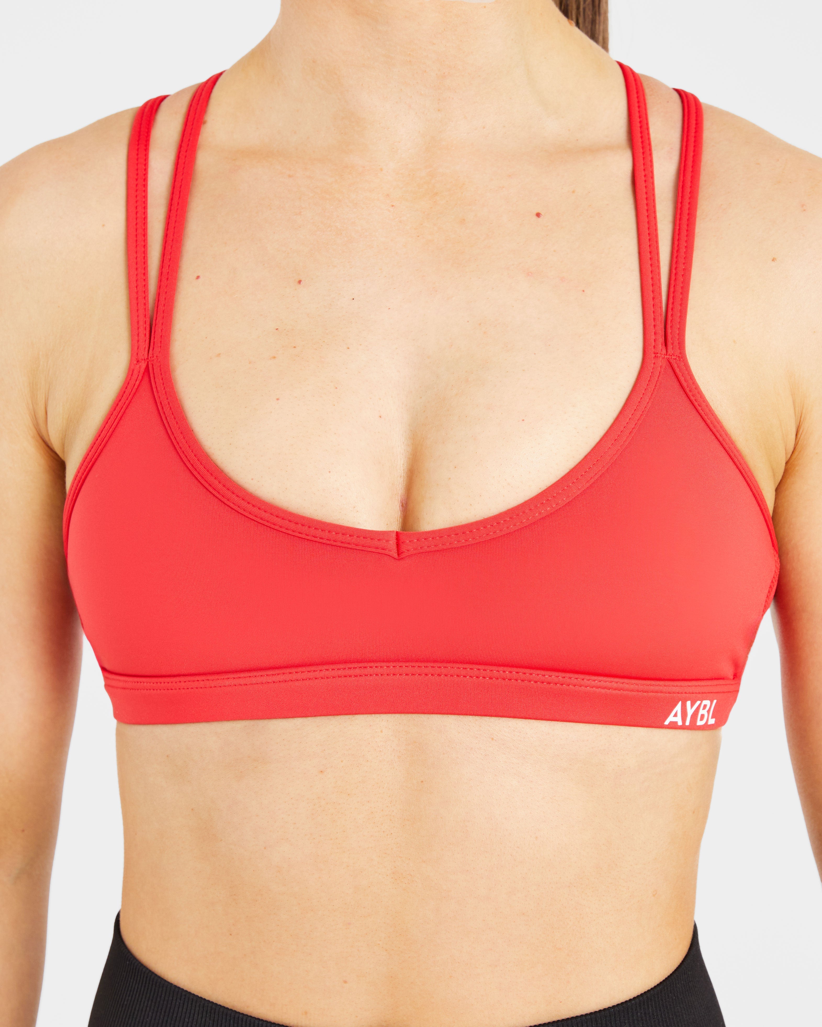 Essential Strappy Sports Bra - True Red