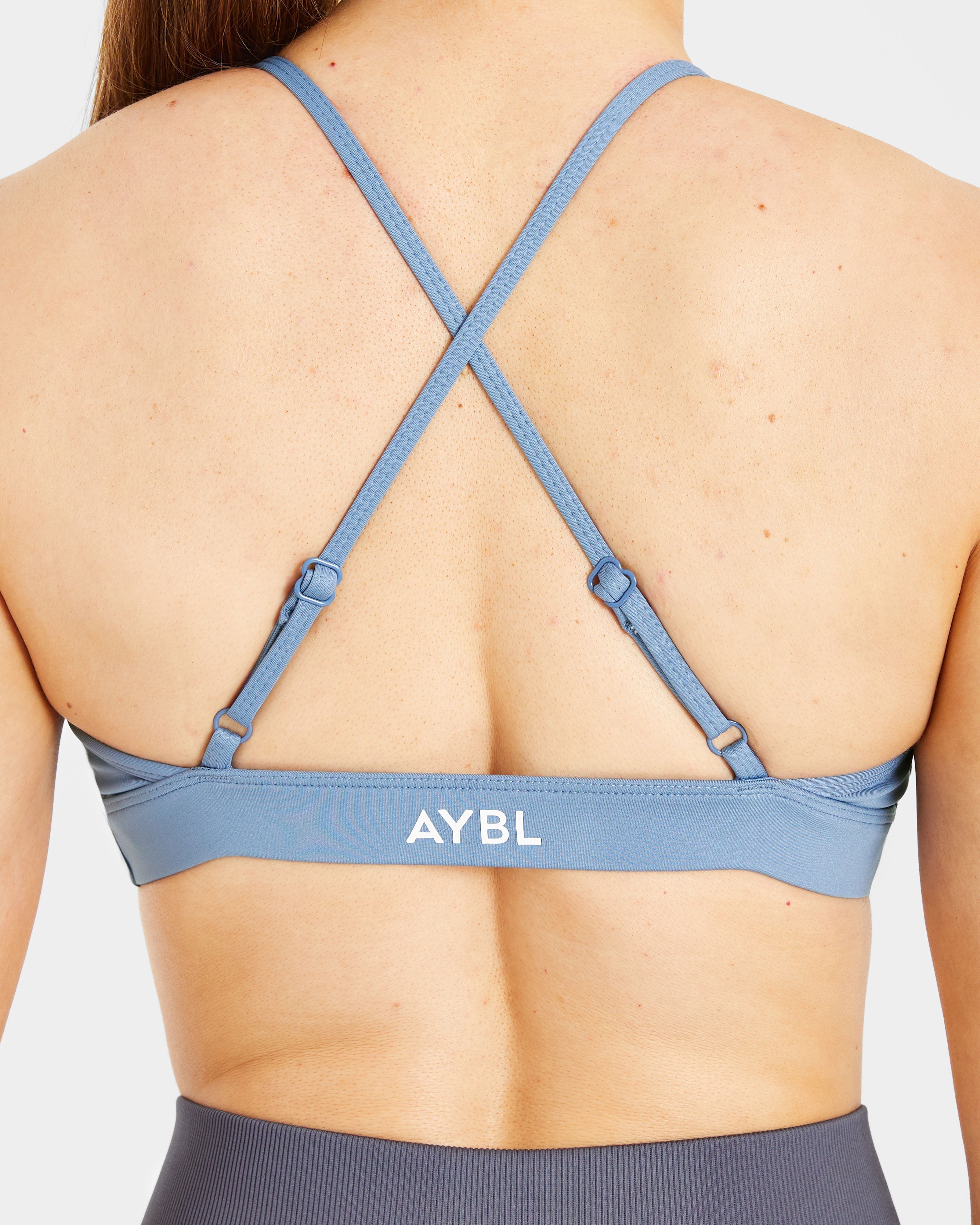 Essential Twist Crossback Sports Bra - Slate Blue