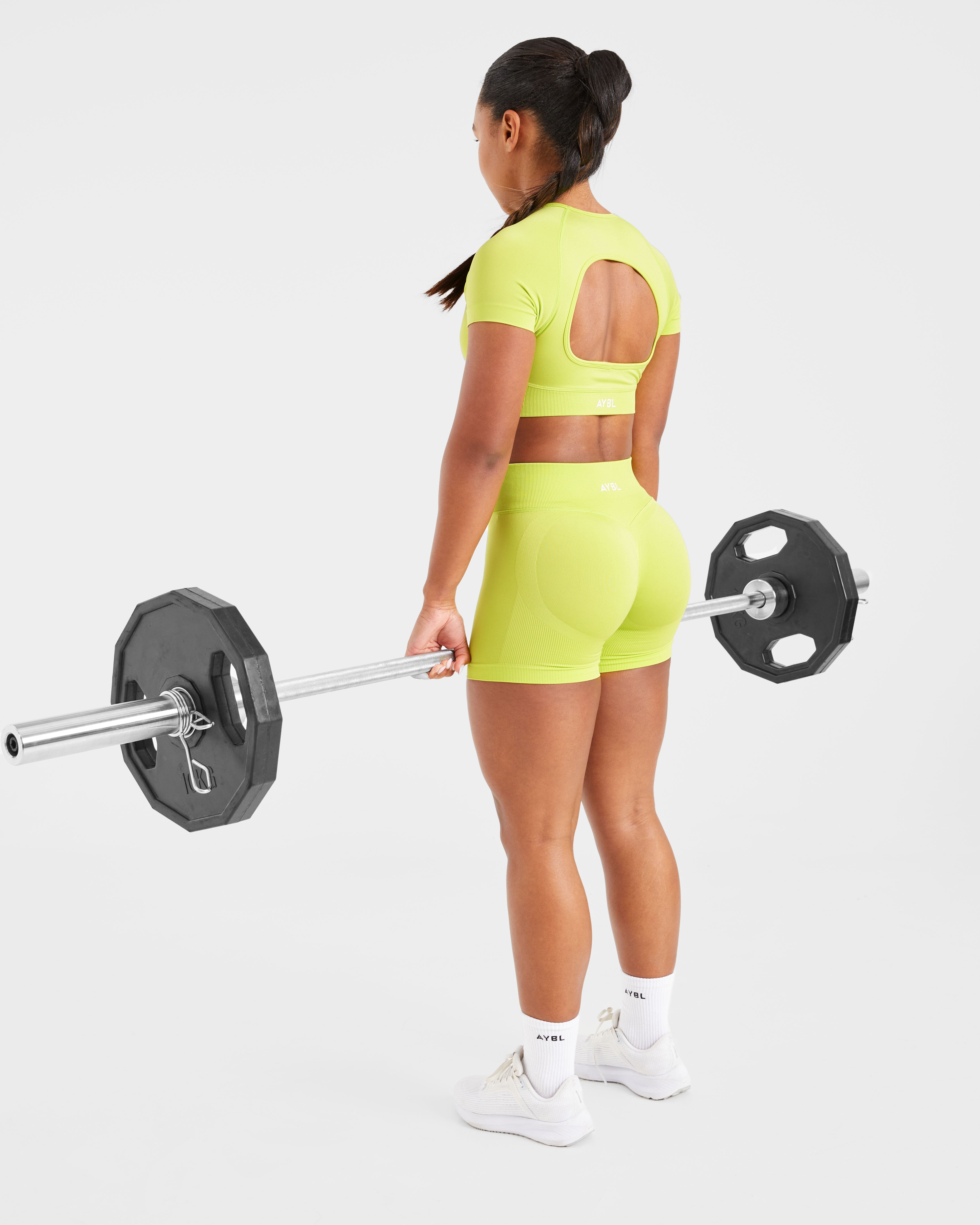 Adapt Seamless Crop Top - Lime Green