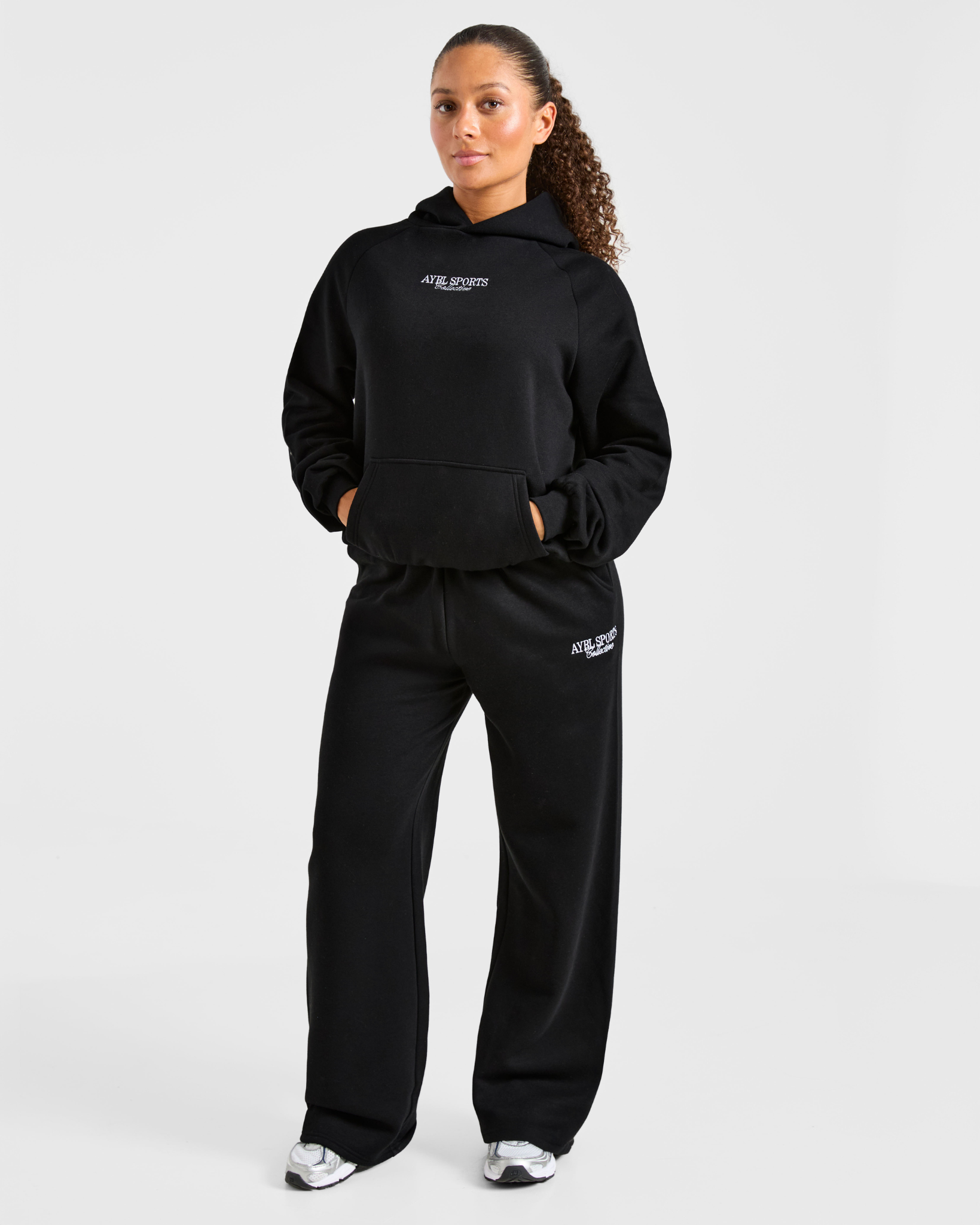 Sports Collective Oversized Straight Leg Joggers - Black