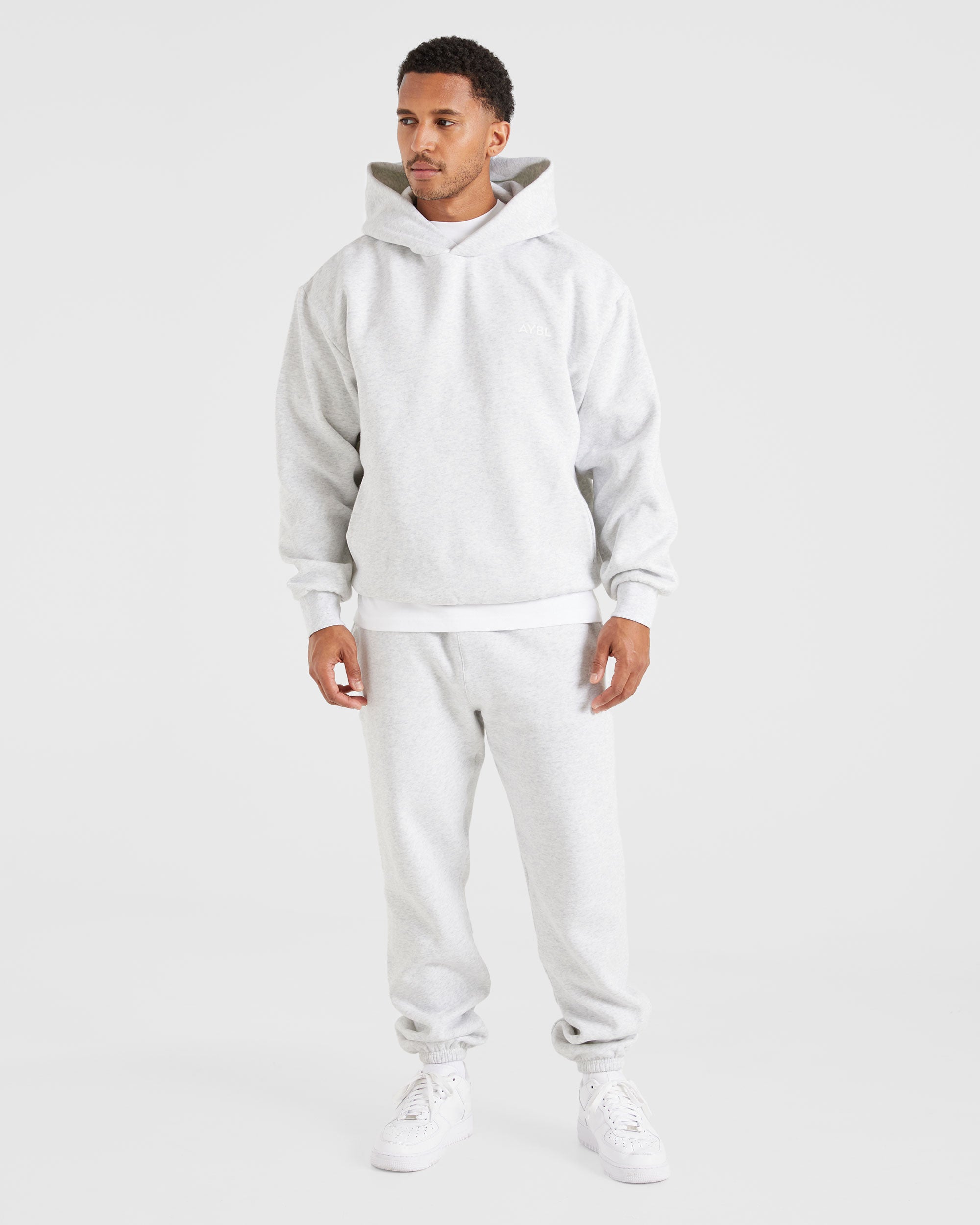 Essential Oversized Hoodie - Grey Marl