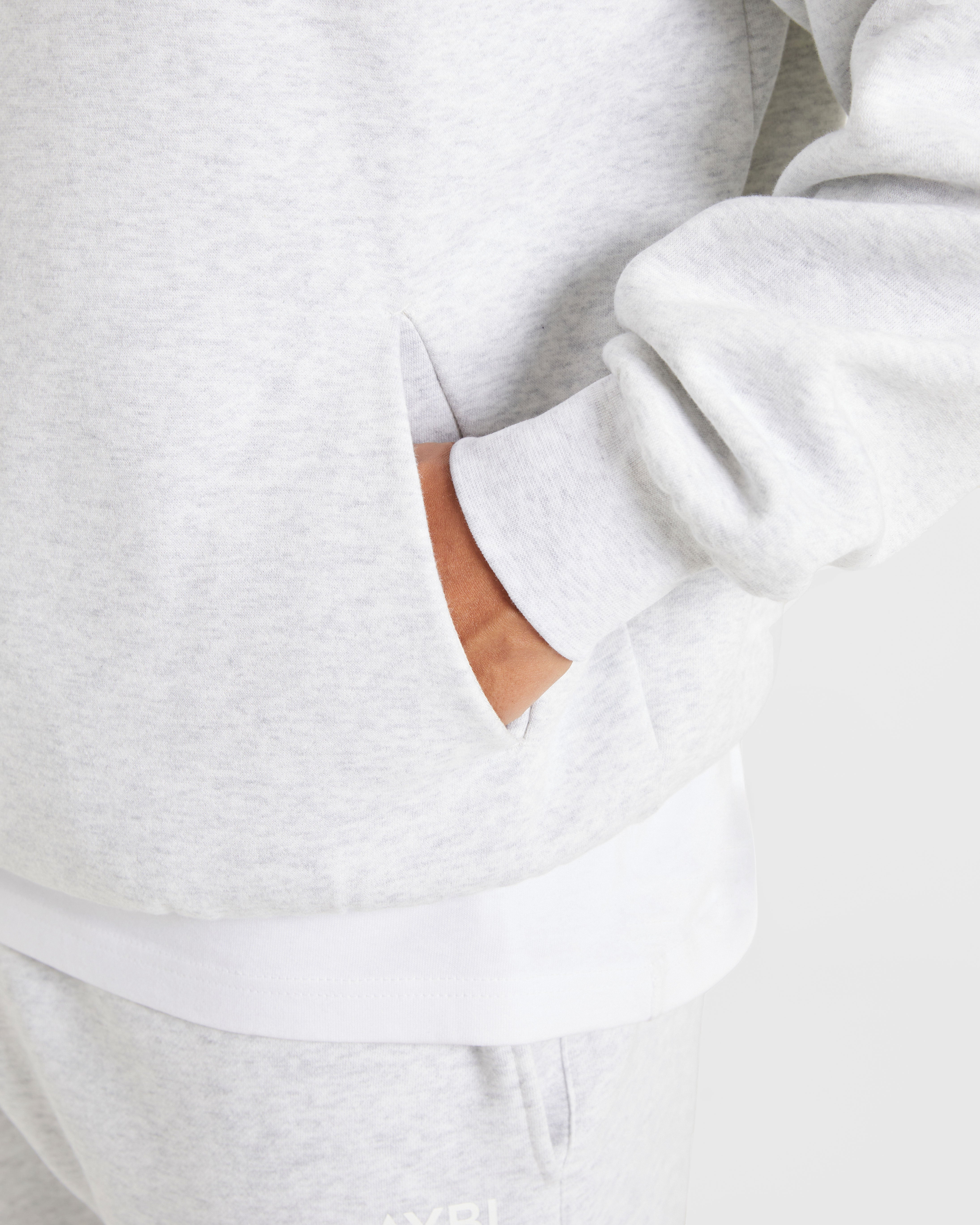 Essential Oversized Hoodie - Grey Marl