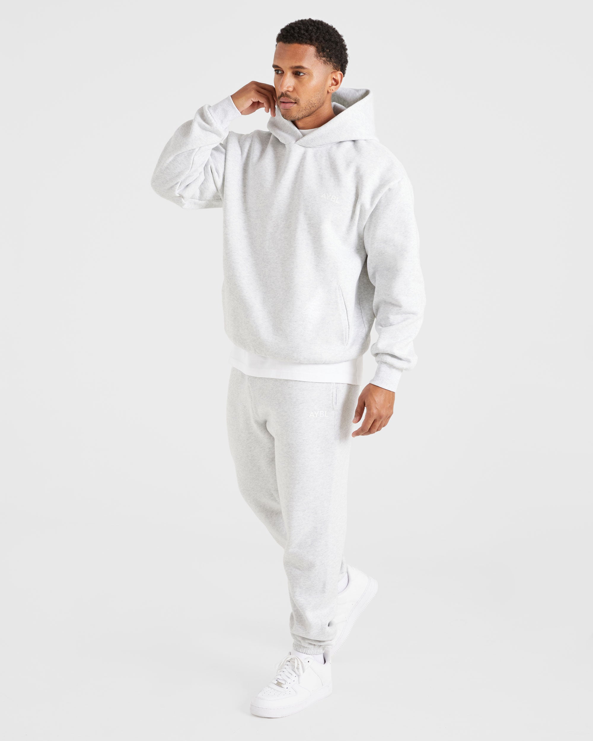 Essential Oversized Hoodie - Grey Marl