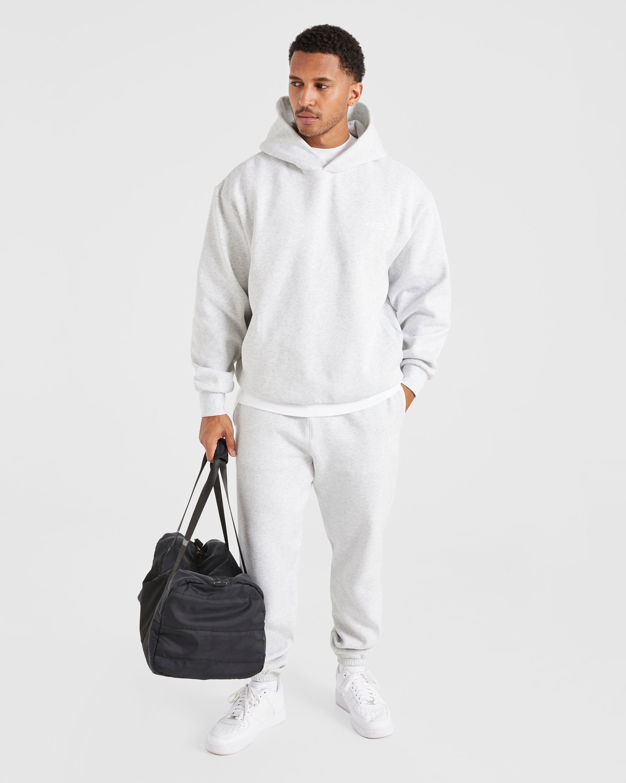 Essential Oversized Hoodie - Grey Marl