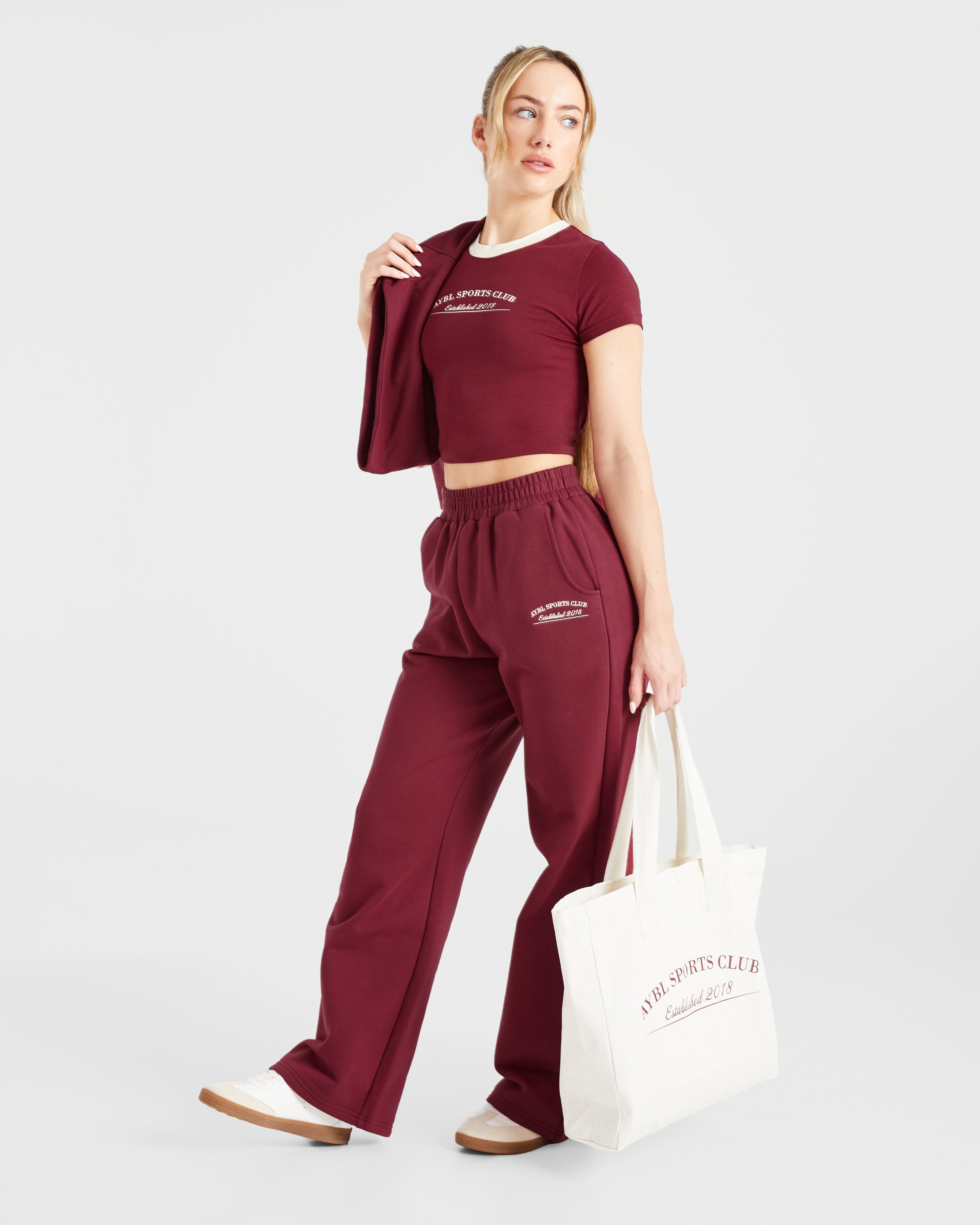 Courtside Straight Leg Joggers - Summer Cherry