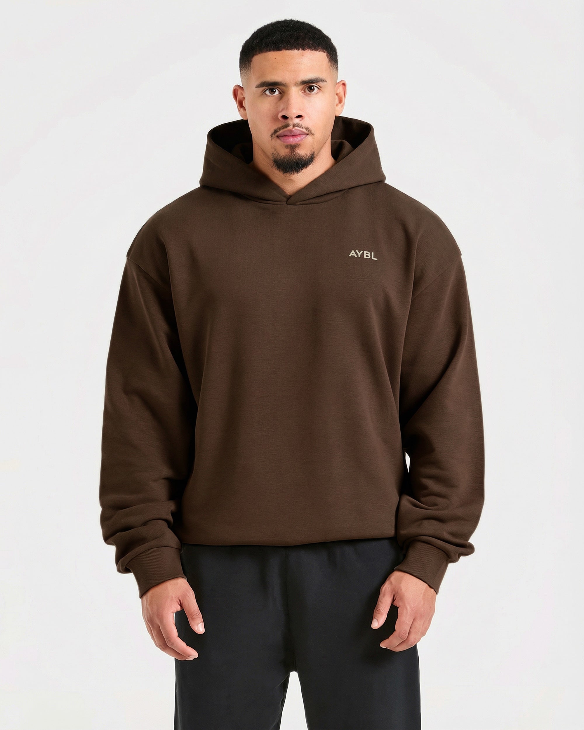 Essential Oversized Graphic Hoodie - Brown