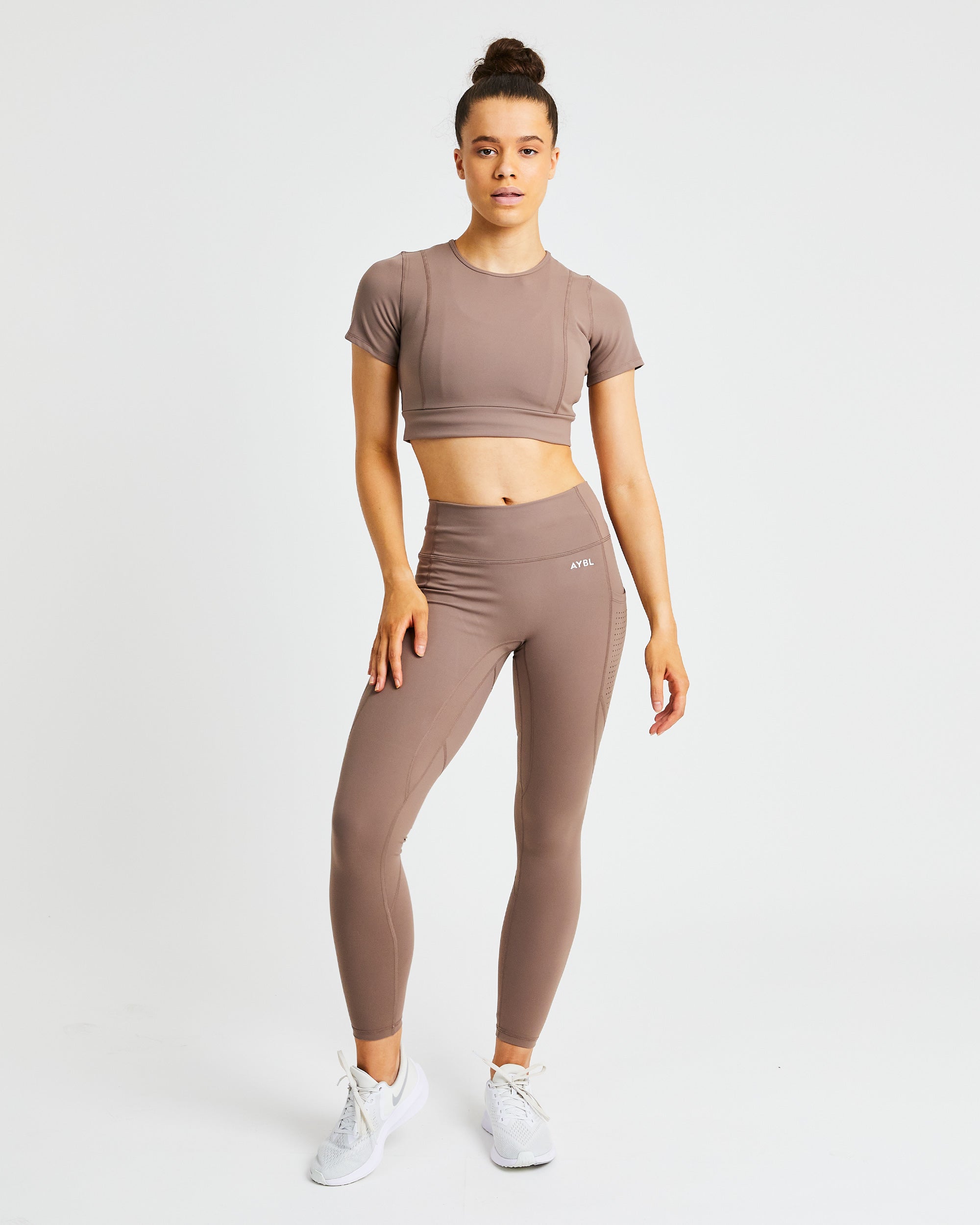 Pace Crop Top - Taupe Brown
