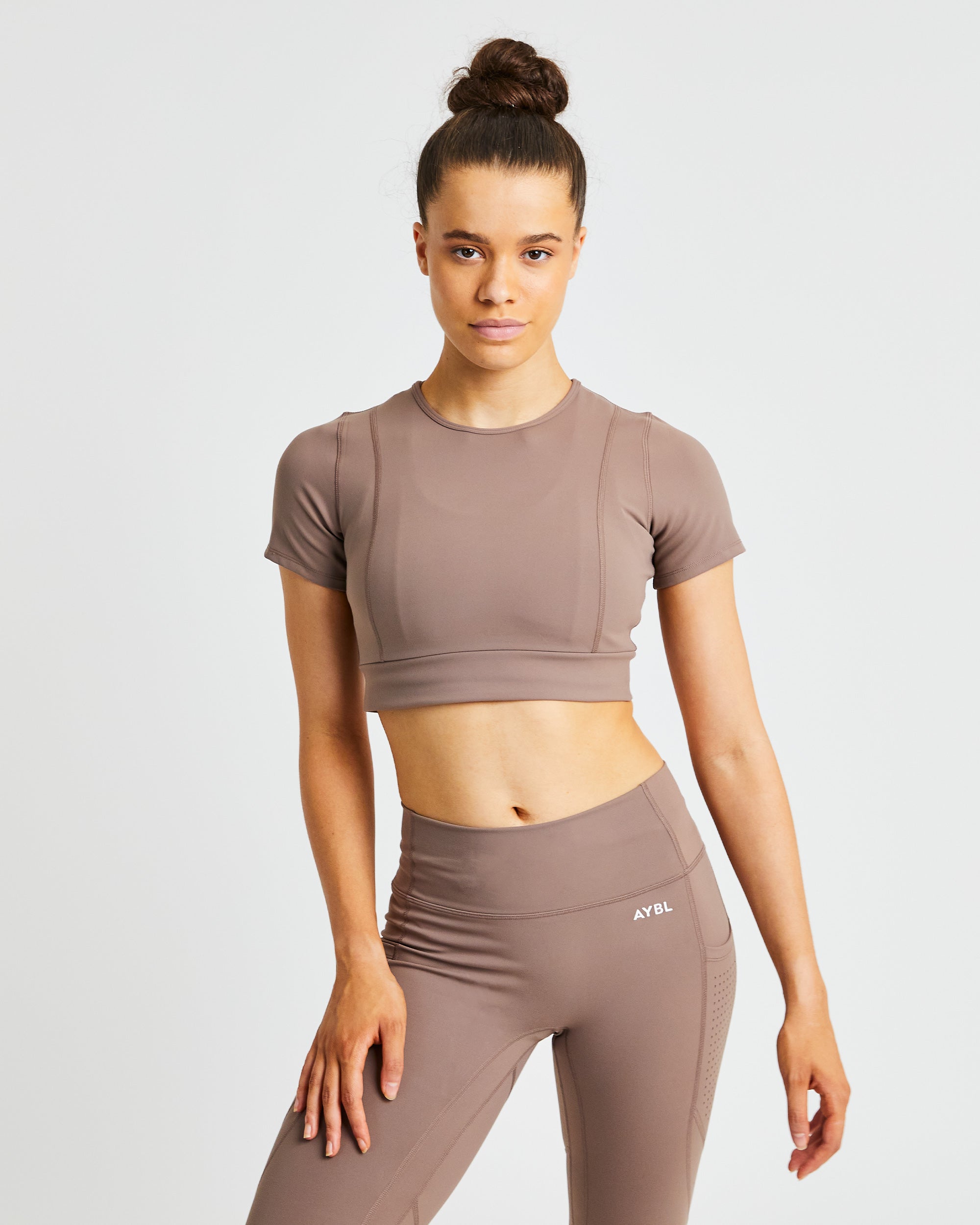 Pace Crop Top - Taupe Brown