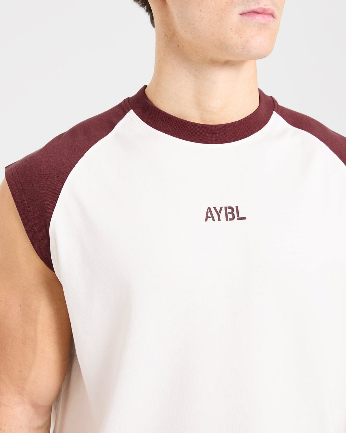 Cam Kissel x Contrast Oversized Tank - Off White/Burgundy