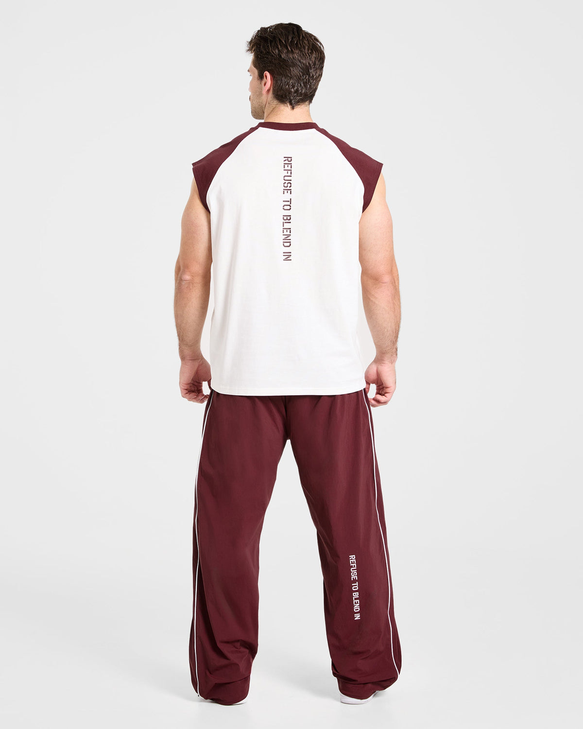 Cam Kissel x Contrast Oversized Tank - Off White/Burgundy