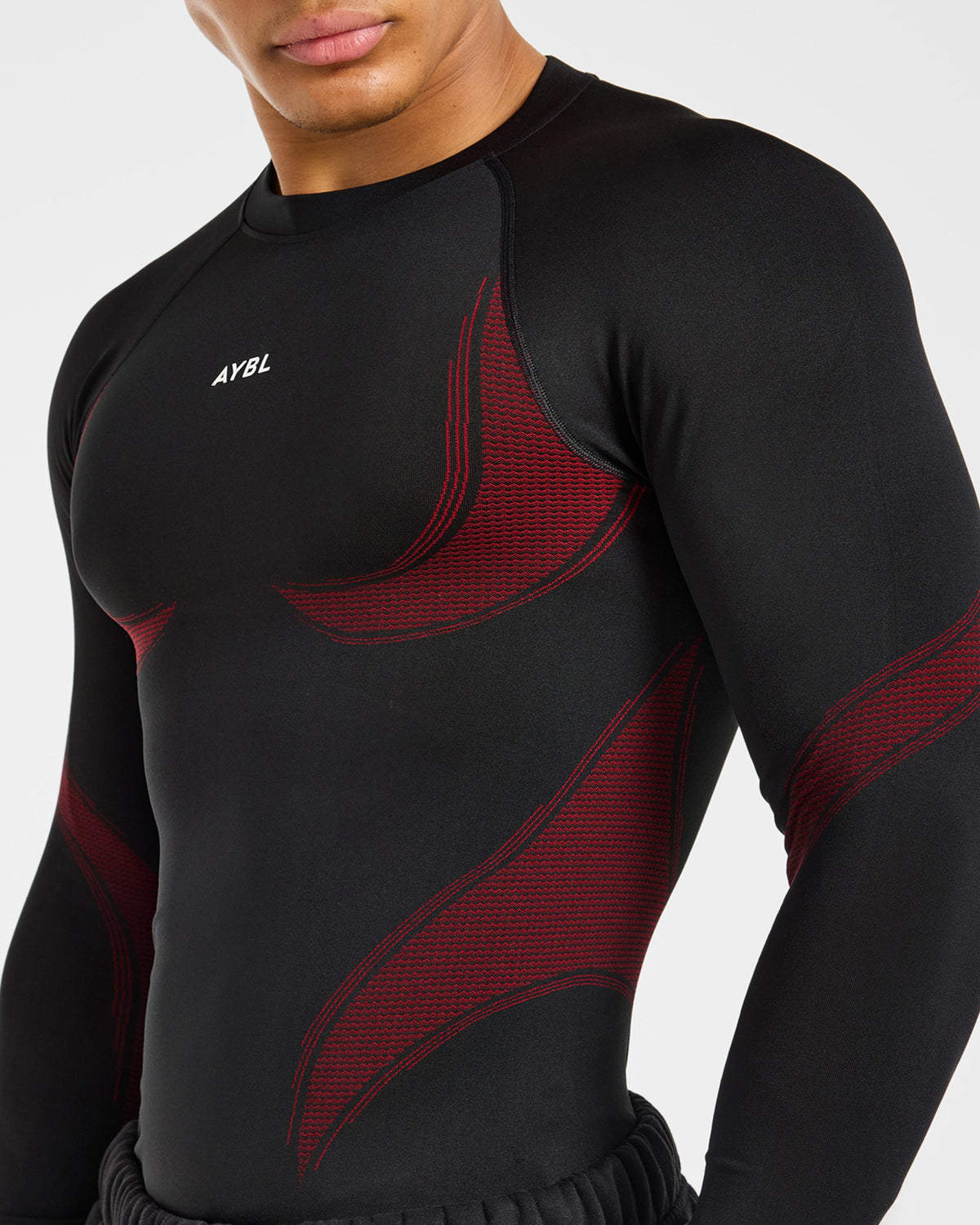 Charge Seamless Long Sleeve T Shirt - Black/Red