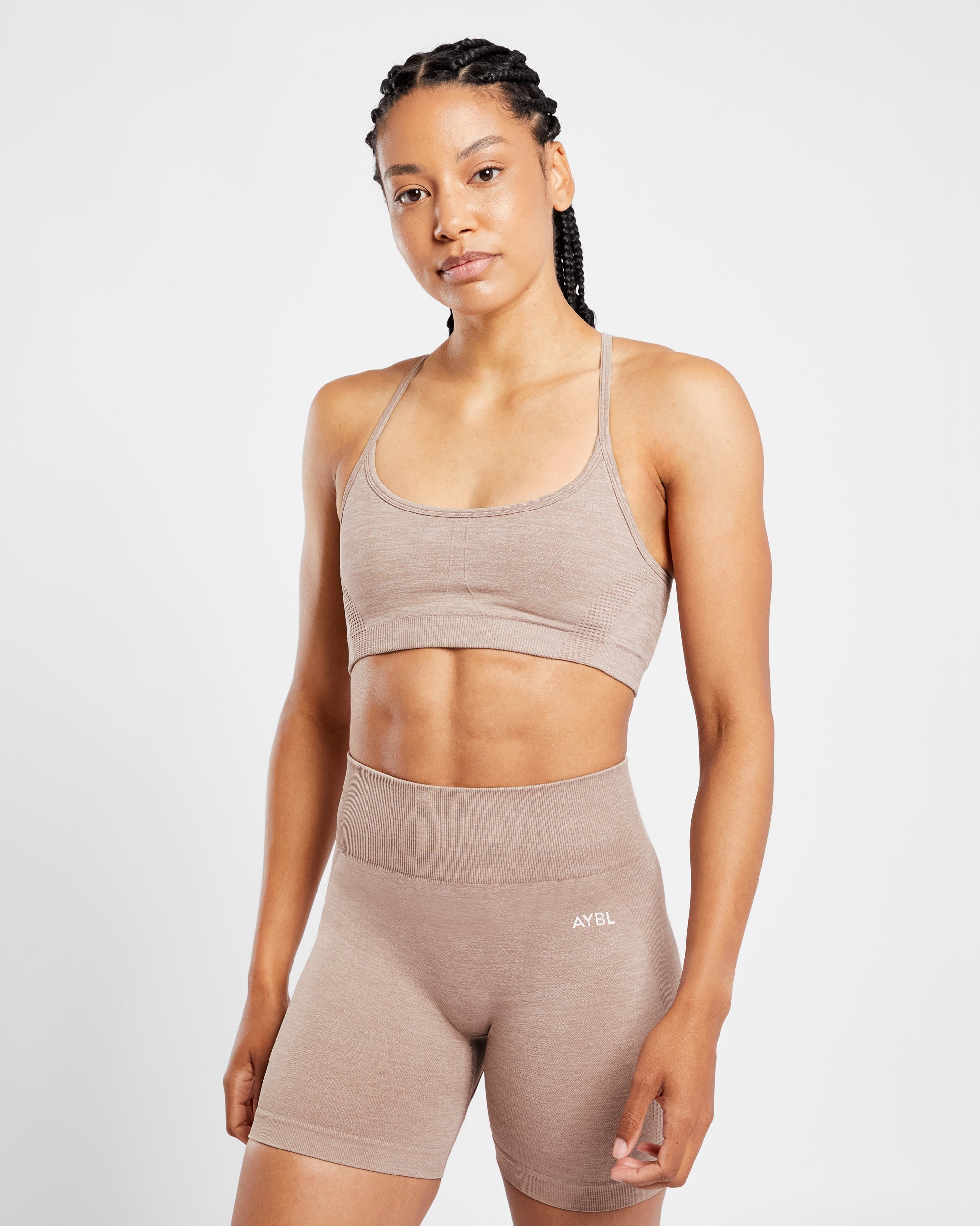 Revive Seamless Sports Bra - Warm Taupe Marl