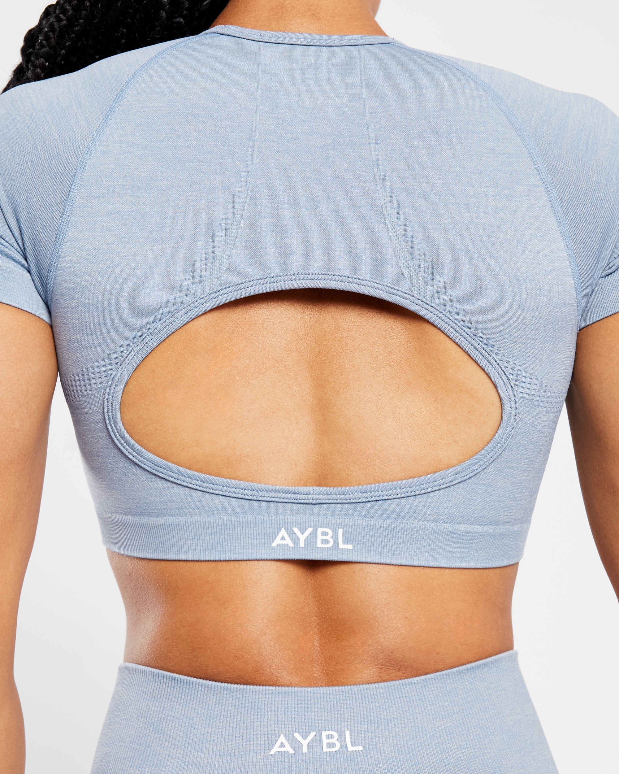 Revive Seamless Crop Top - Mineral Blue Marl