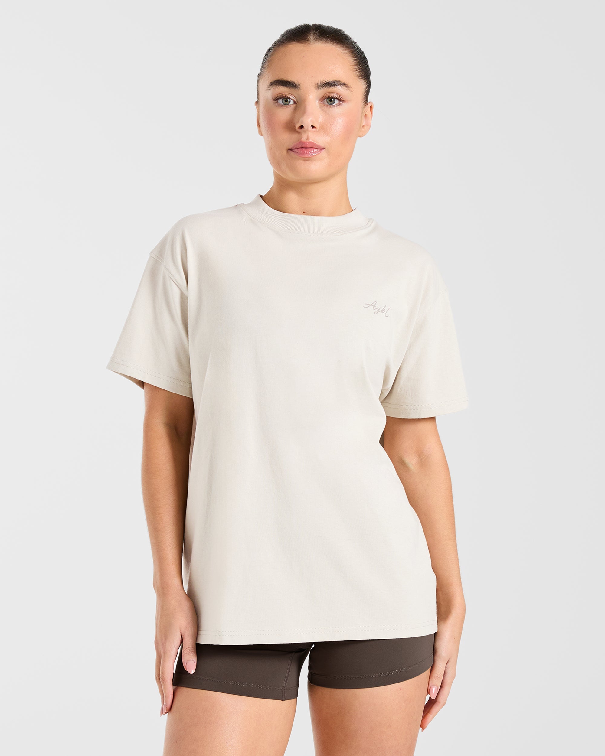 AYBL Studio Oversized T Shirt - Taupe Beige