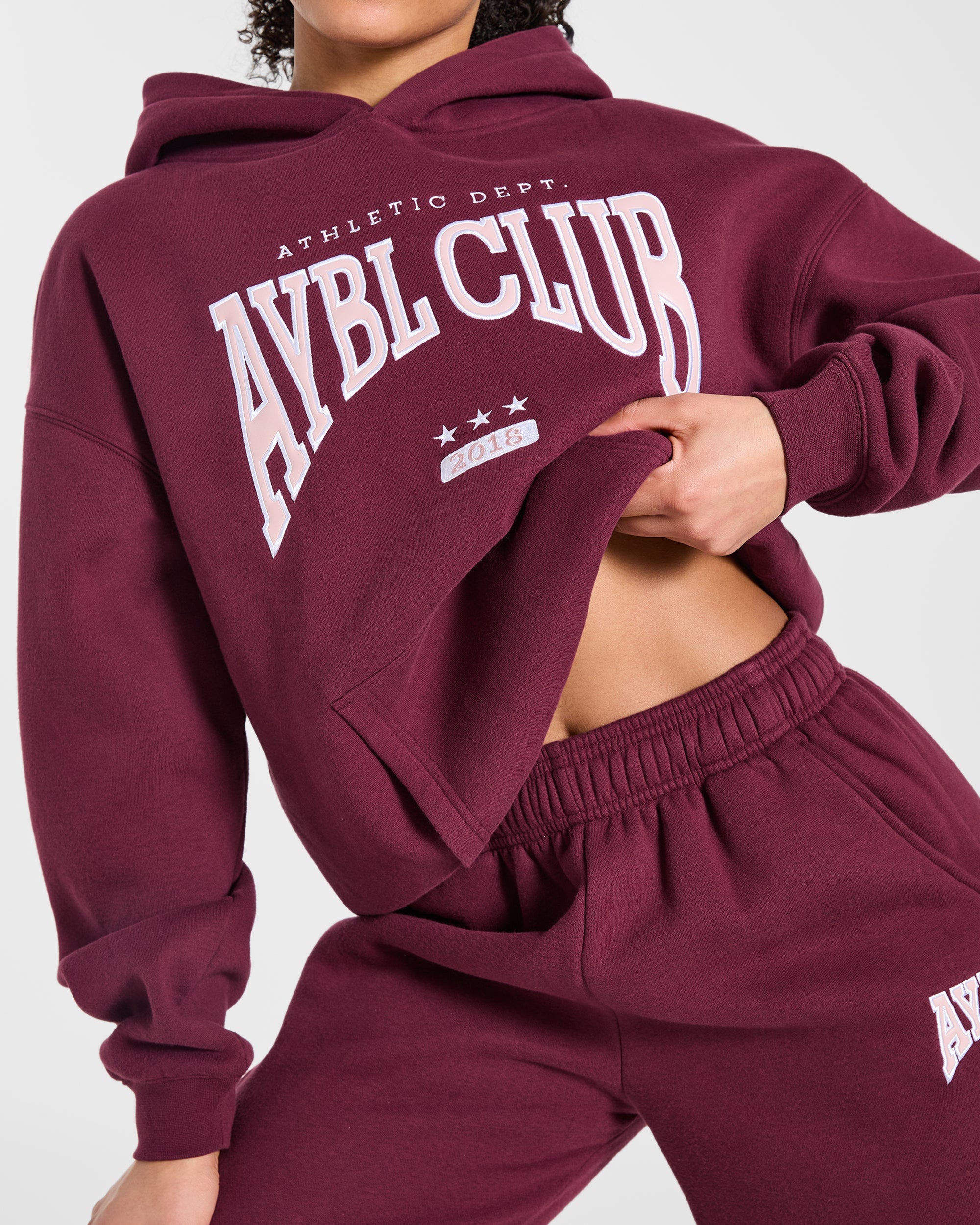 AYBL Club Oversized Hoodie - Burgundy/Pink
