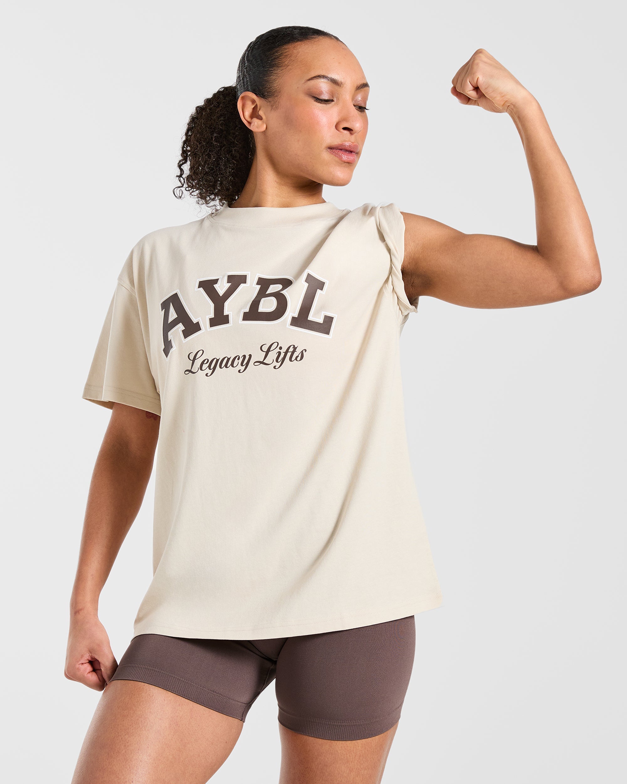 Legacy Lifts Oversized T Shirt - Beige
