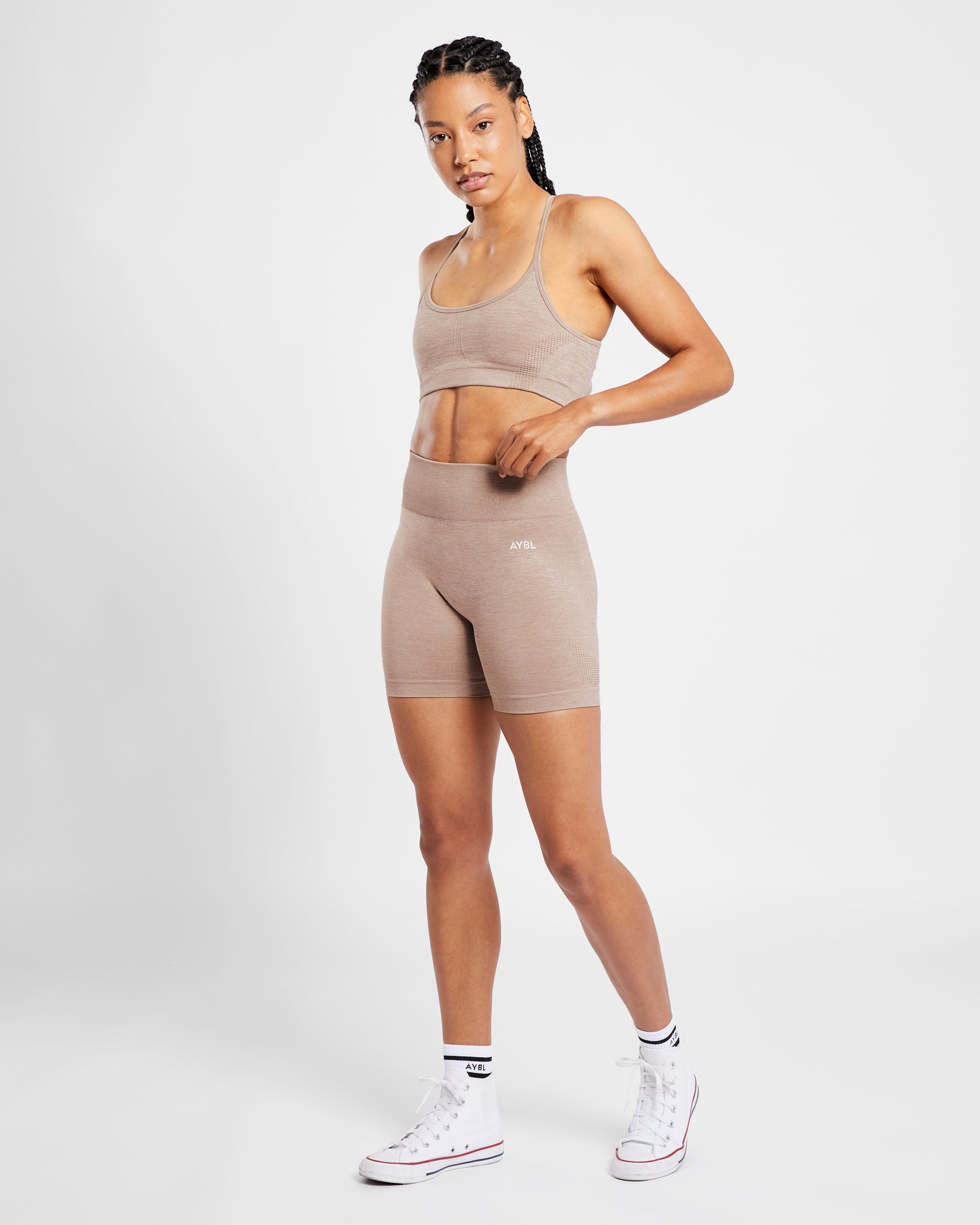 Revive Seamless Sports Bra - Warm Taupe Marl