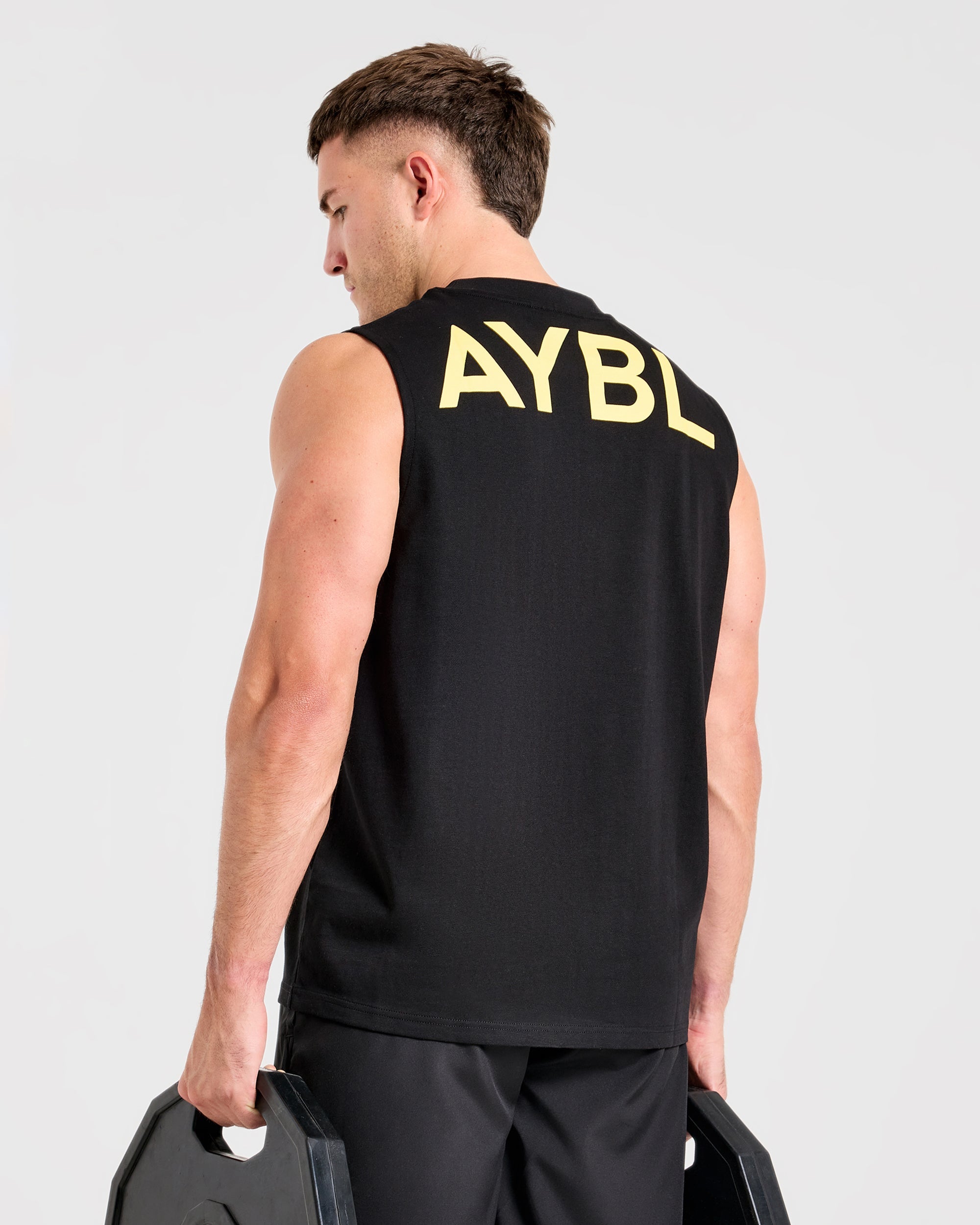 Essential Oversized Graphic Tank - Black/Yellow
