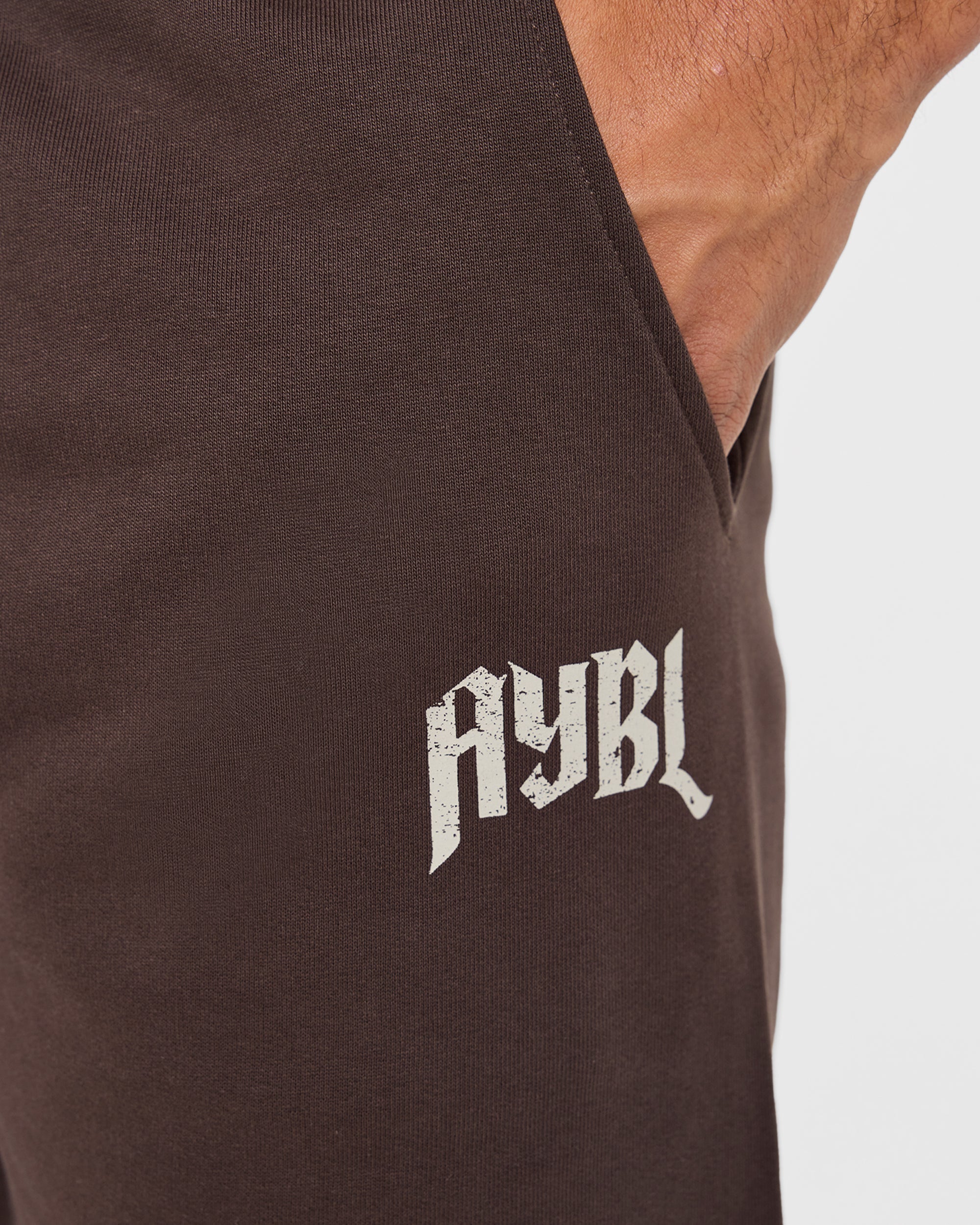 Heavy Lifting Gothic Oversized Joggers - Brown/Cream
