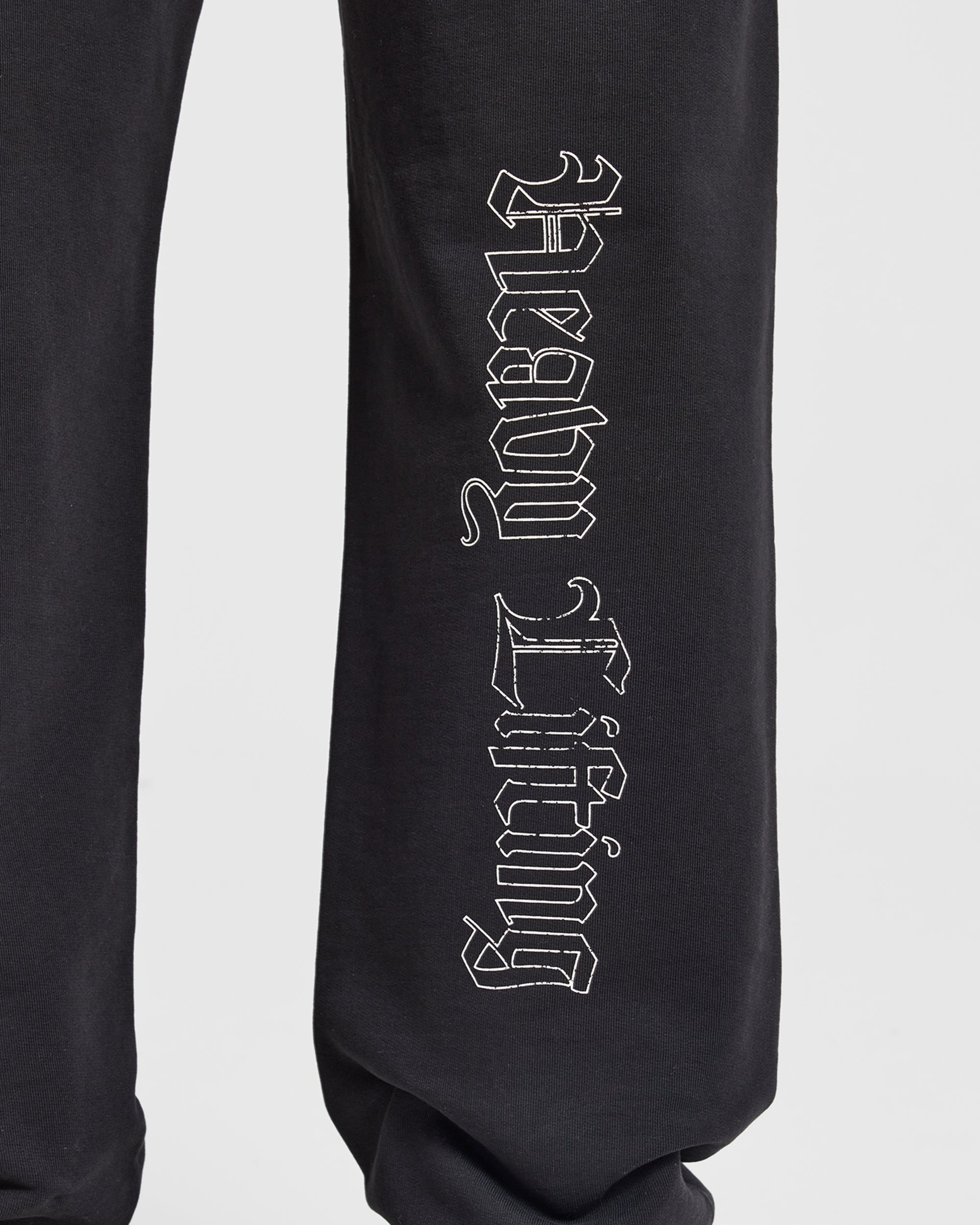 Heavy Lifting Gothic Oversized Straight Leg Joggers - Black/White