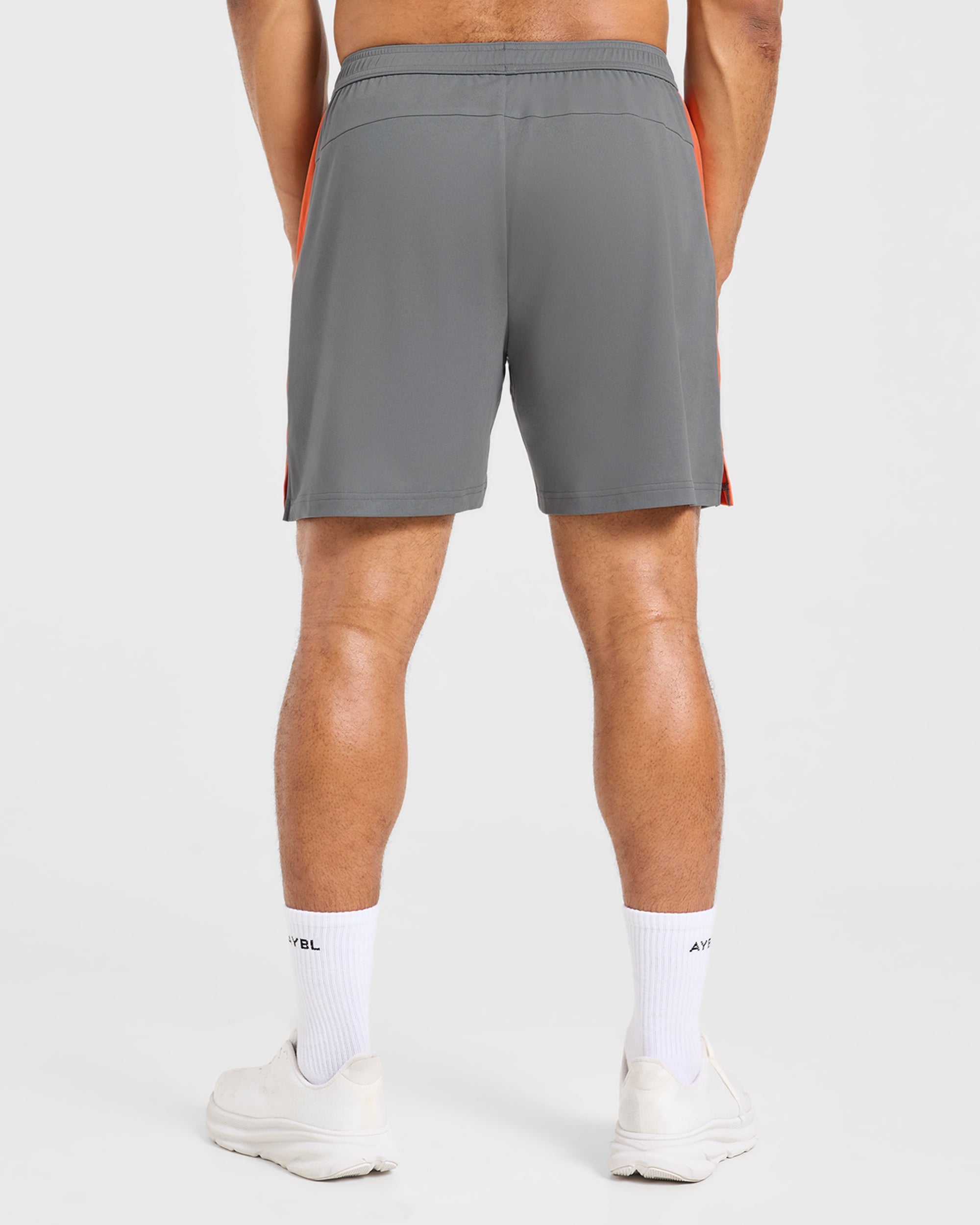 Active Shorts - Charcoal/Orange