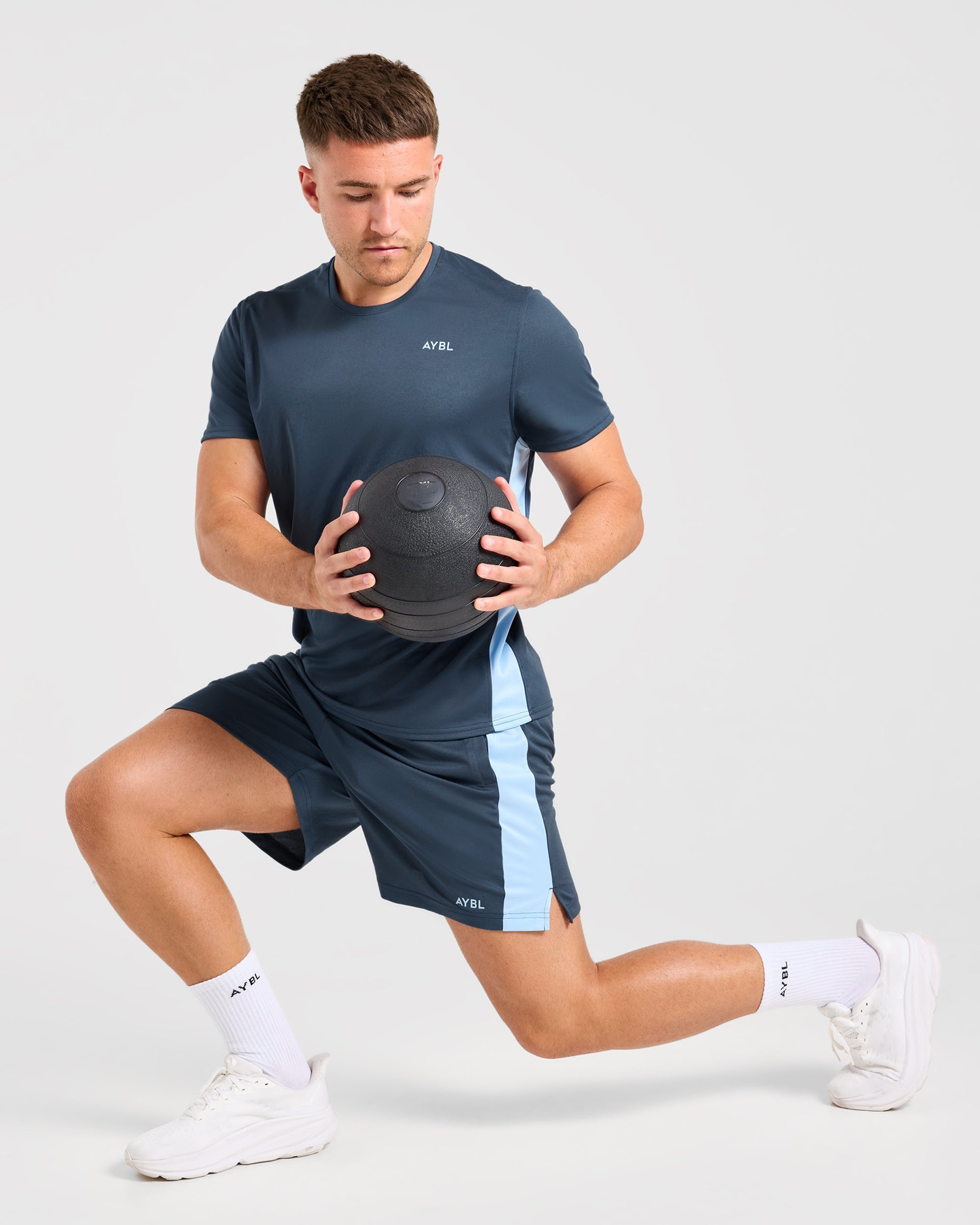 Active Shorts - Muted Navy/Light Blue
