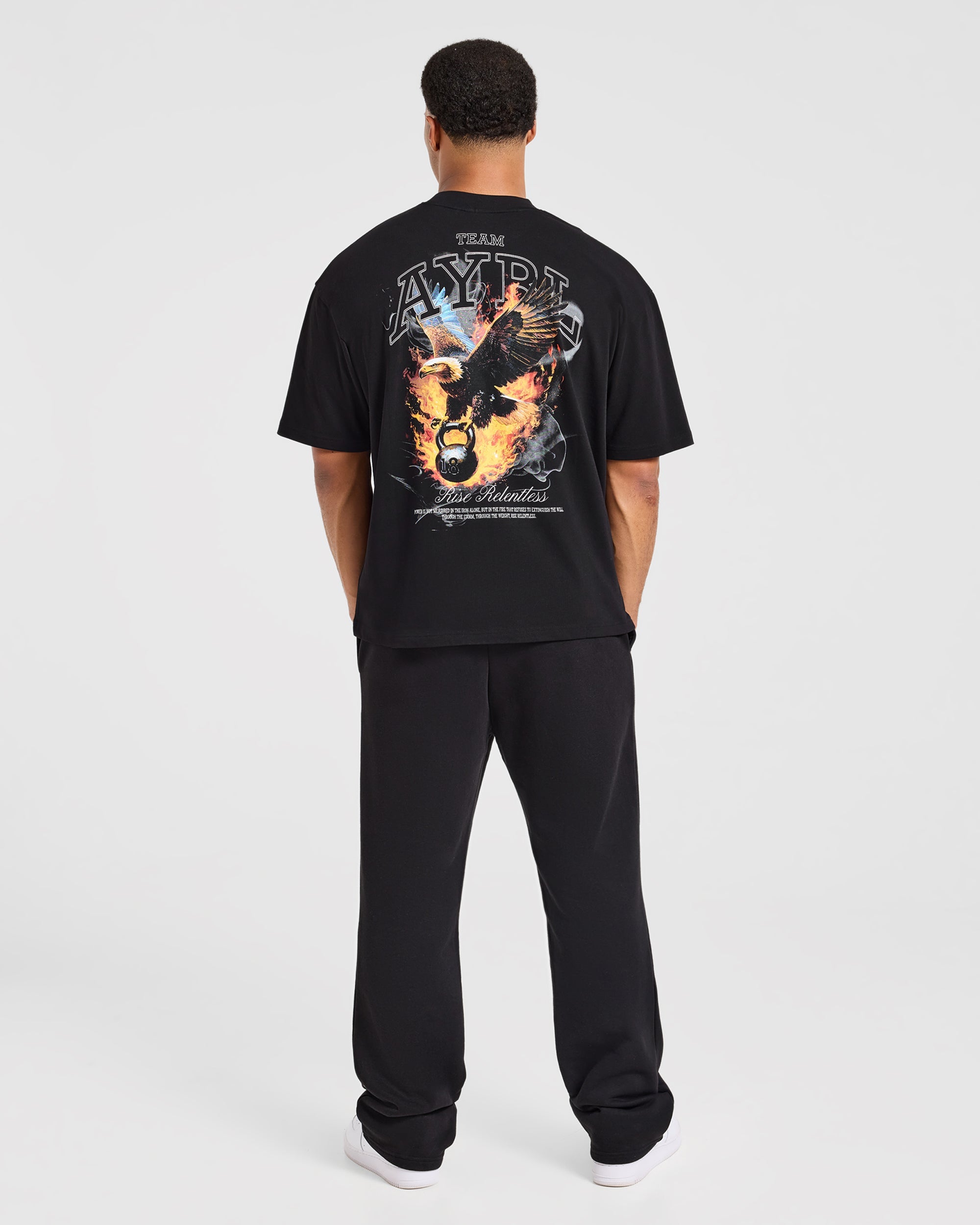 Relentless Eagle Oversized T Shirt - Black