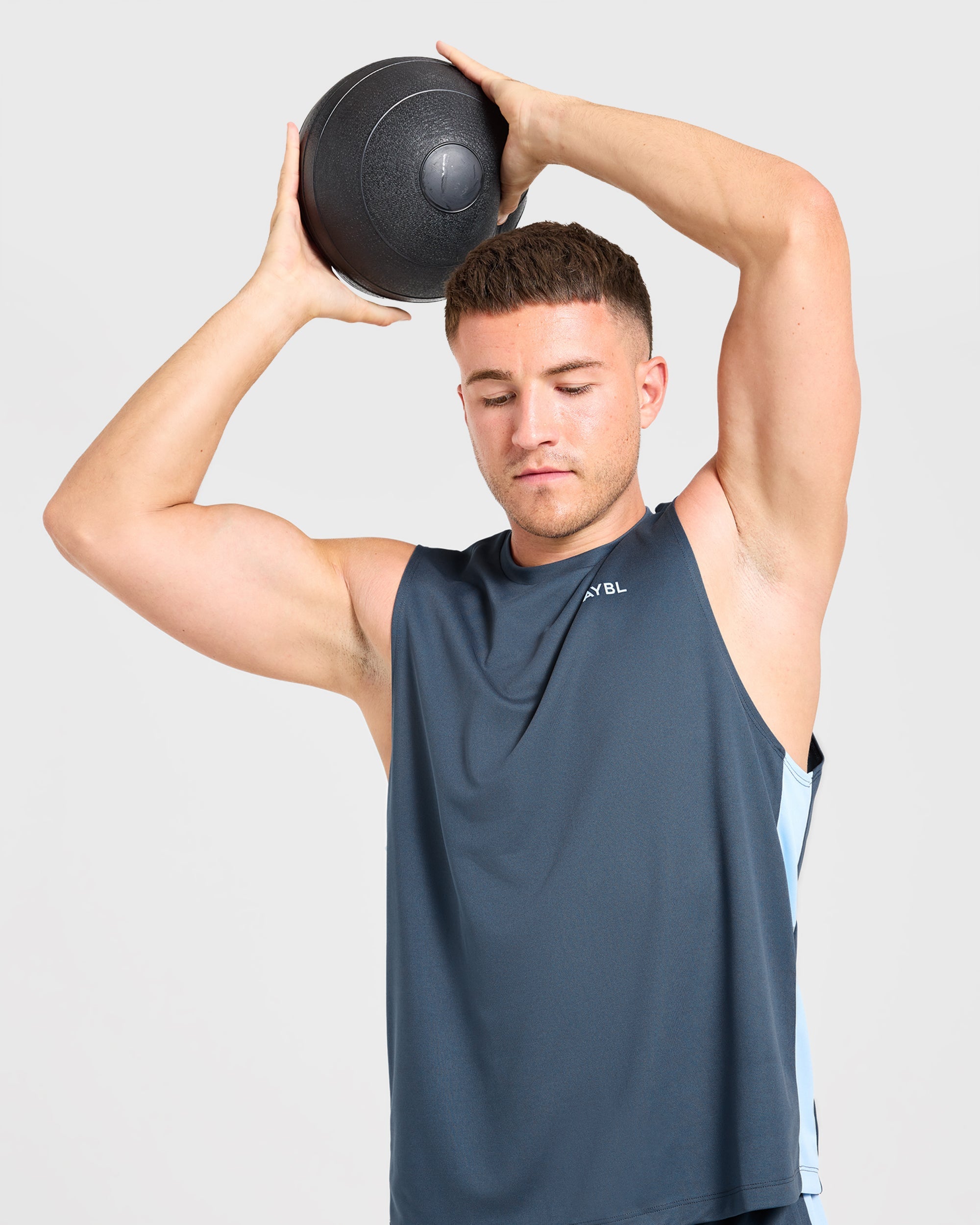 Active Vest - Muted Navy/Light Blue