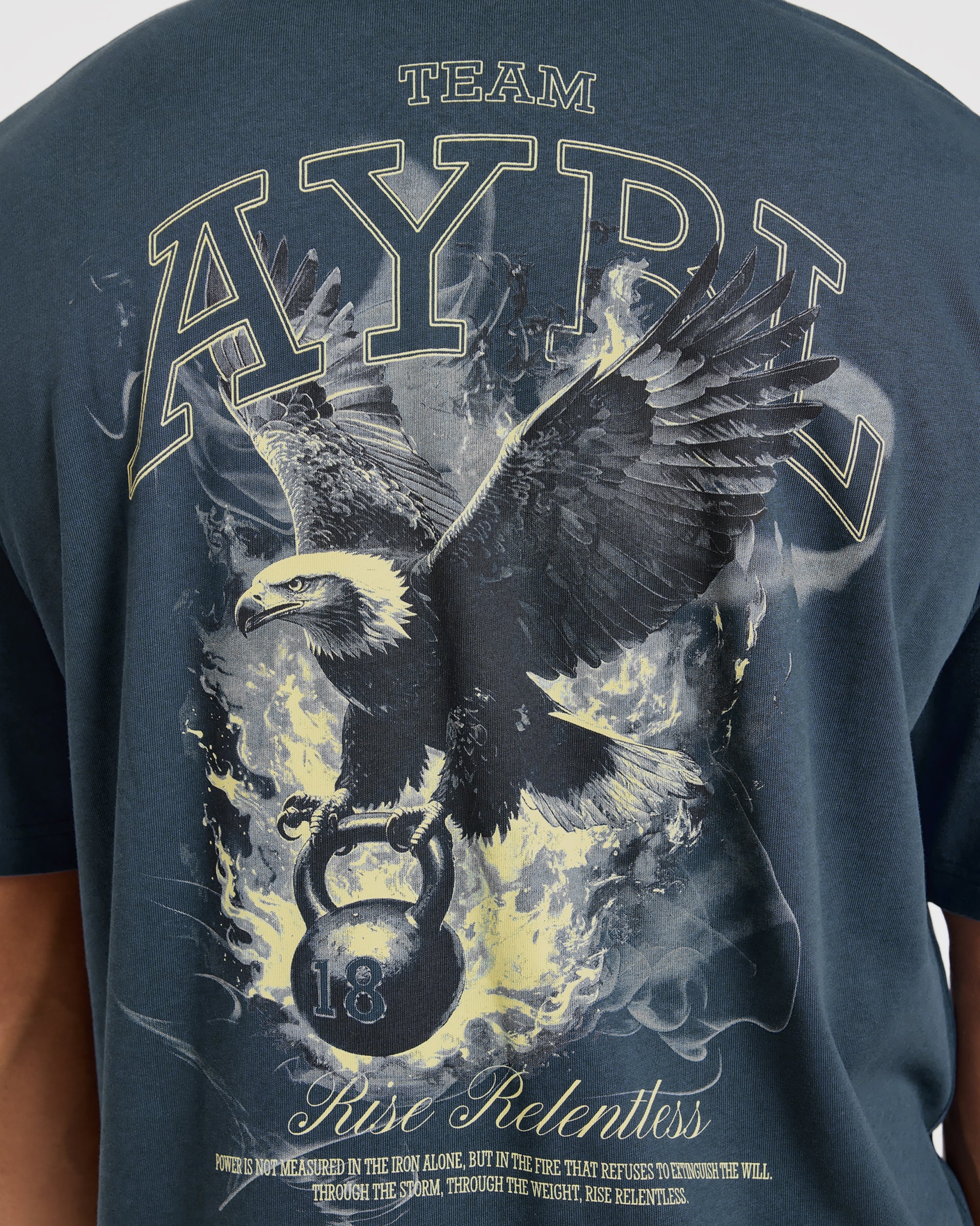 Relentless Eagle Oversized T Shirt - Petrol Blue