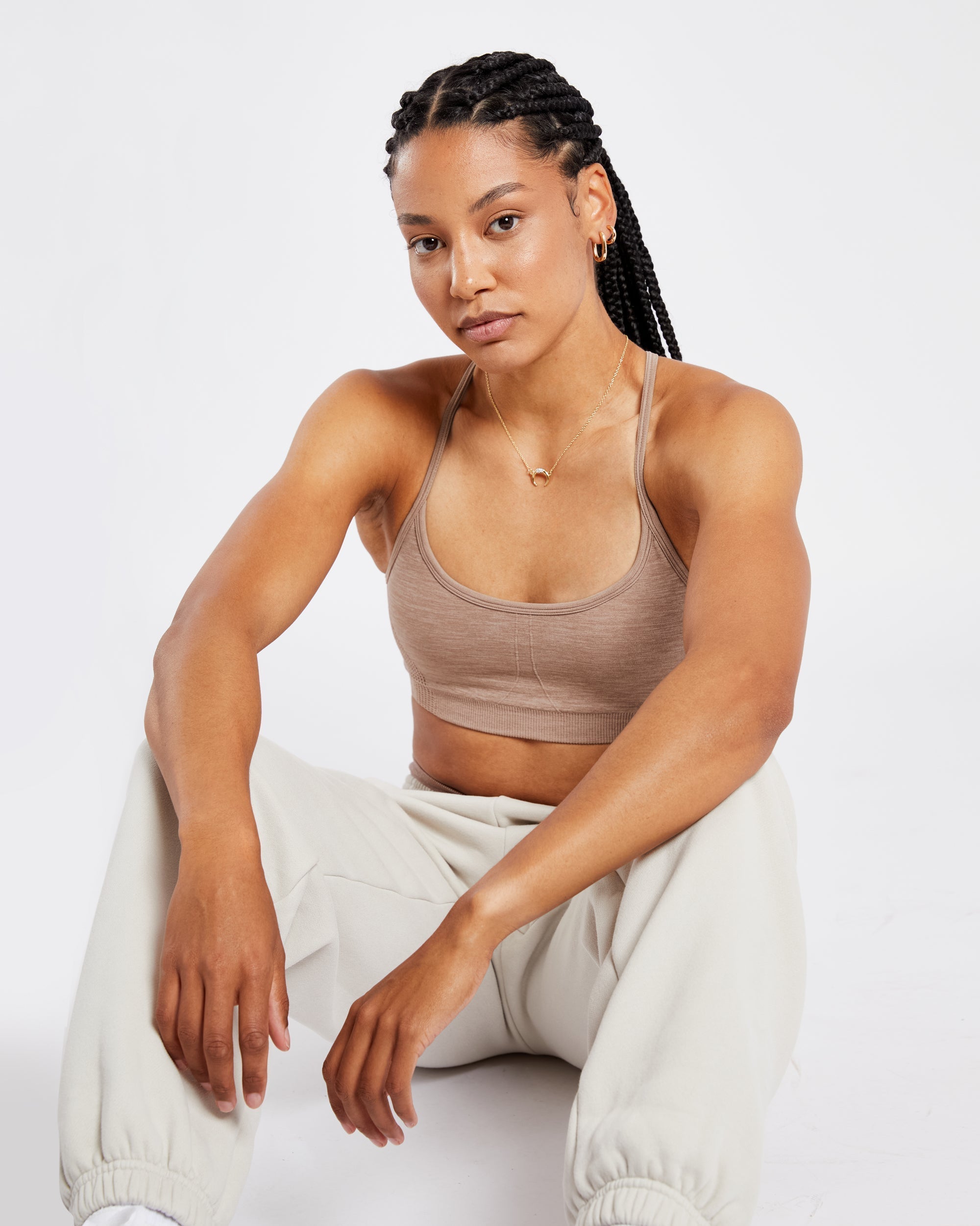 Revive Seamless Sports Bra - Warm Taupe Marl