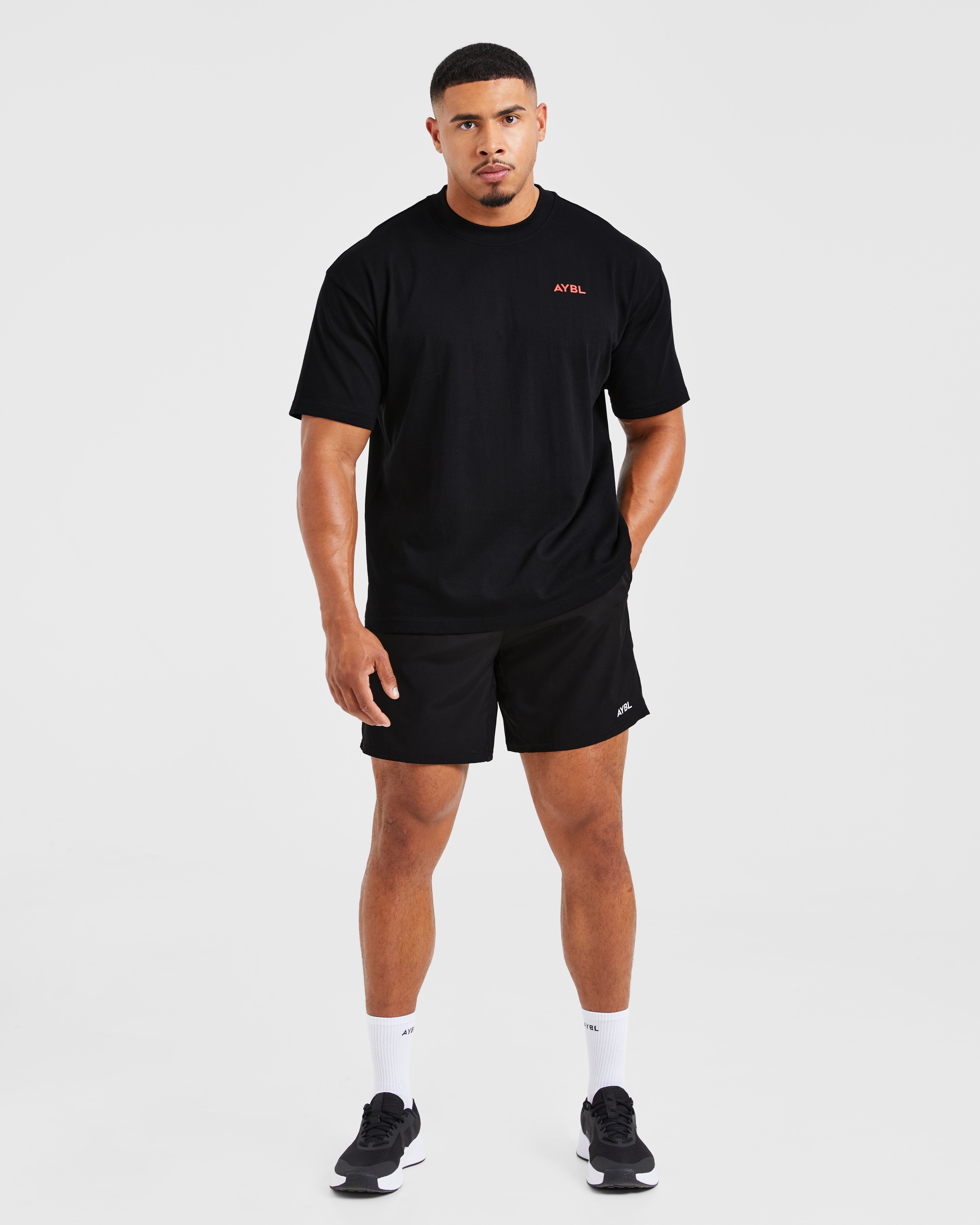 Essential Oversized T Shirt - Black/Red